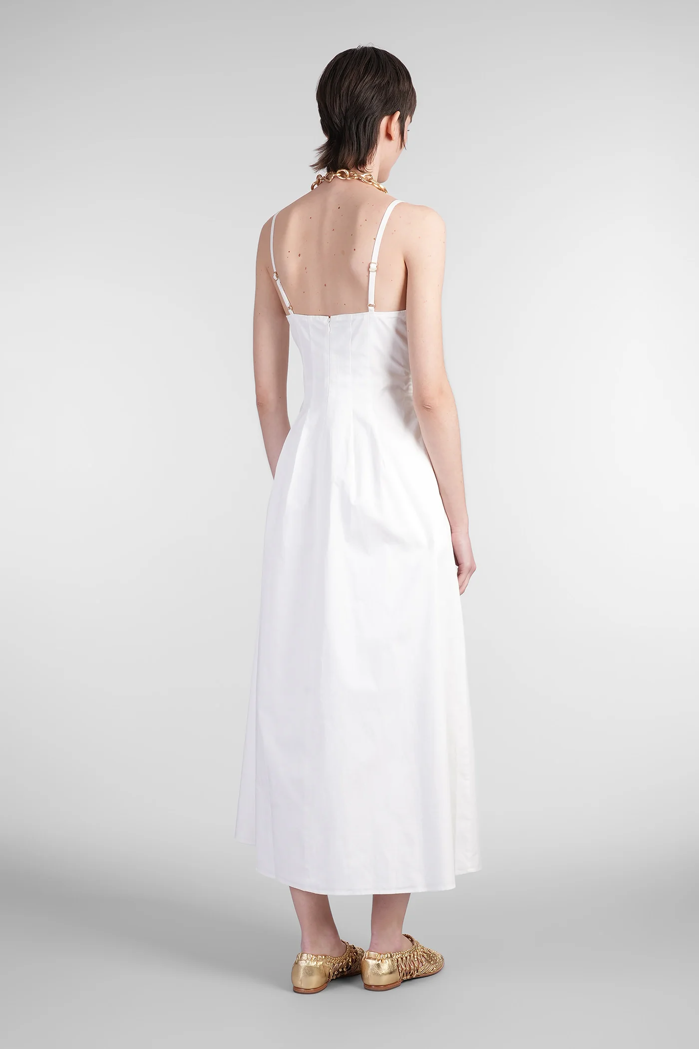 Ellaria Long dress in white cotton - Image 3