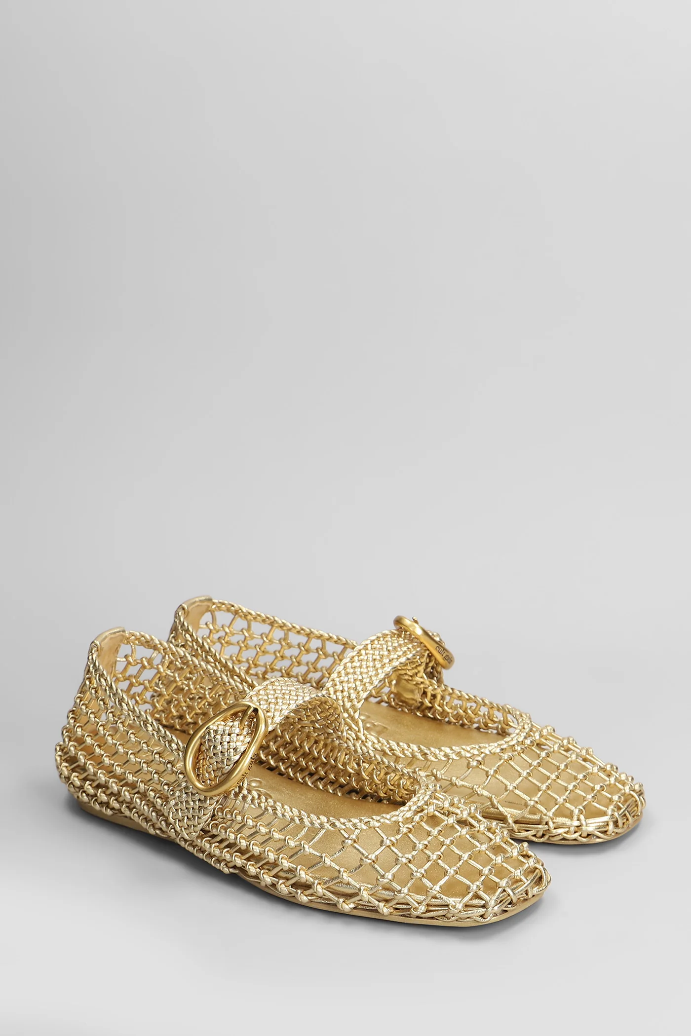 Gina flat Ballet flats in gold leather - Image 2
