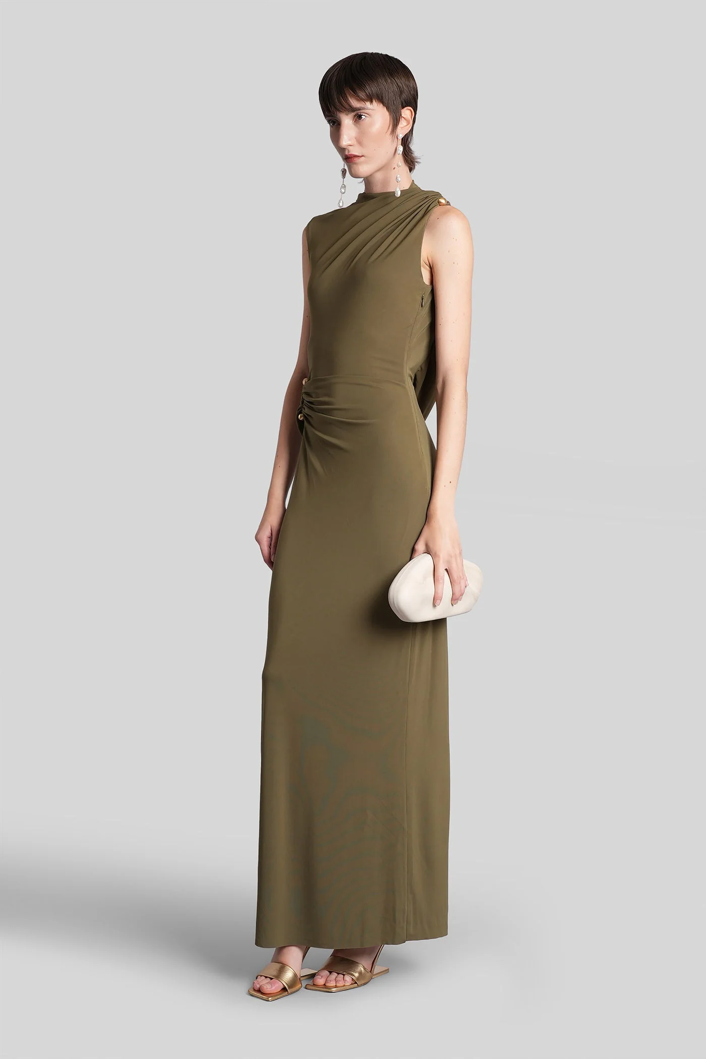 Izola Long dress in green viscose - Image 4