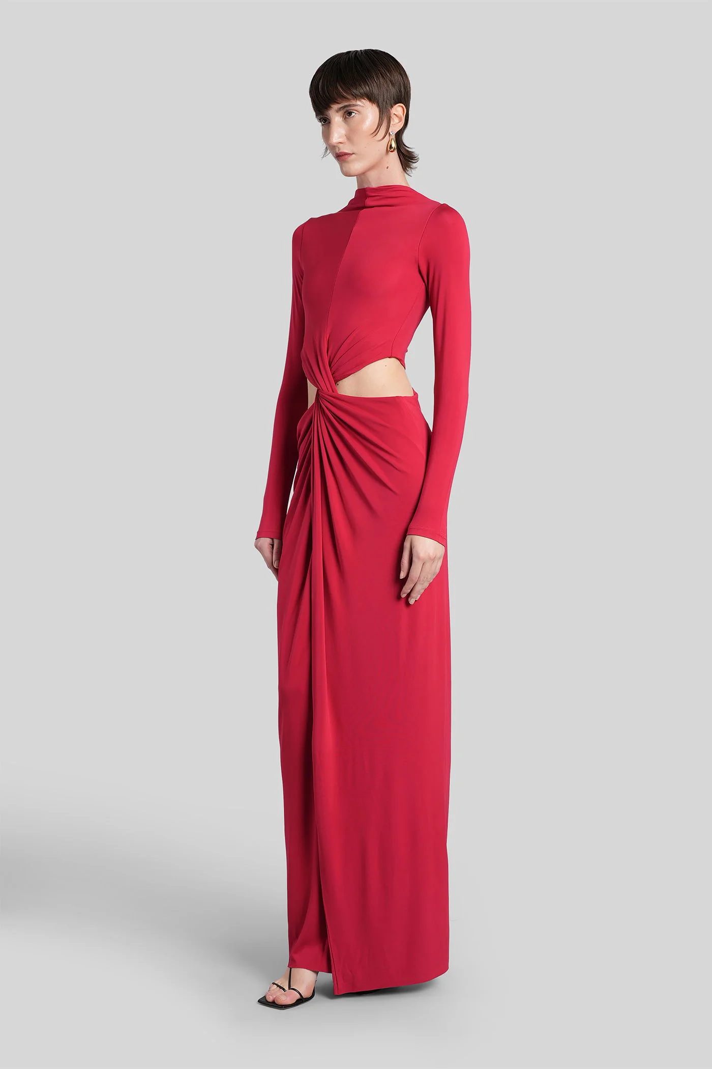 Keri Long dress in red viscose - Image 4