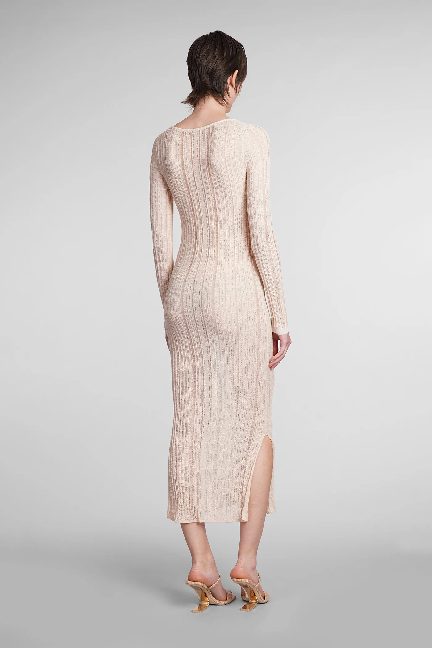 Mariella Dress woman  in beige viscose - Image 3