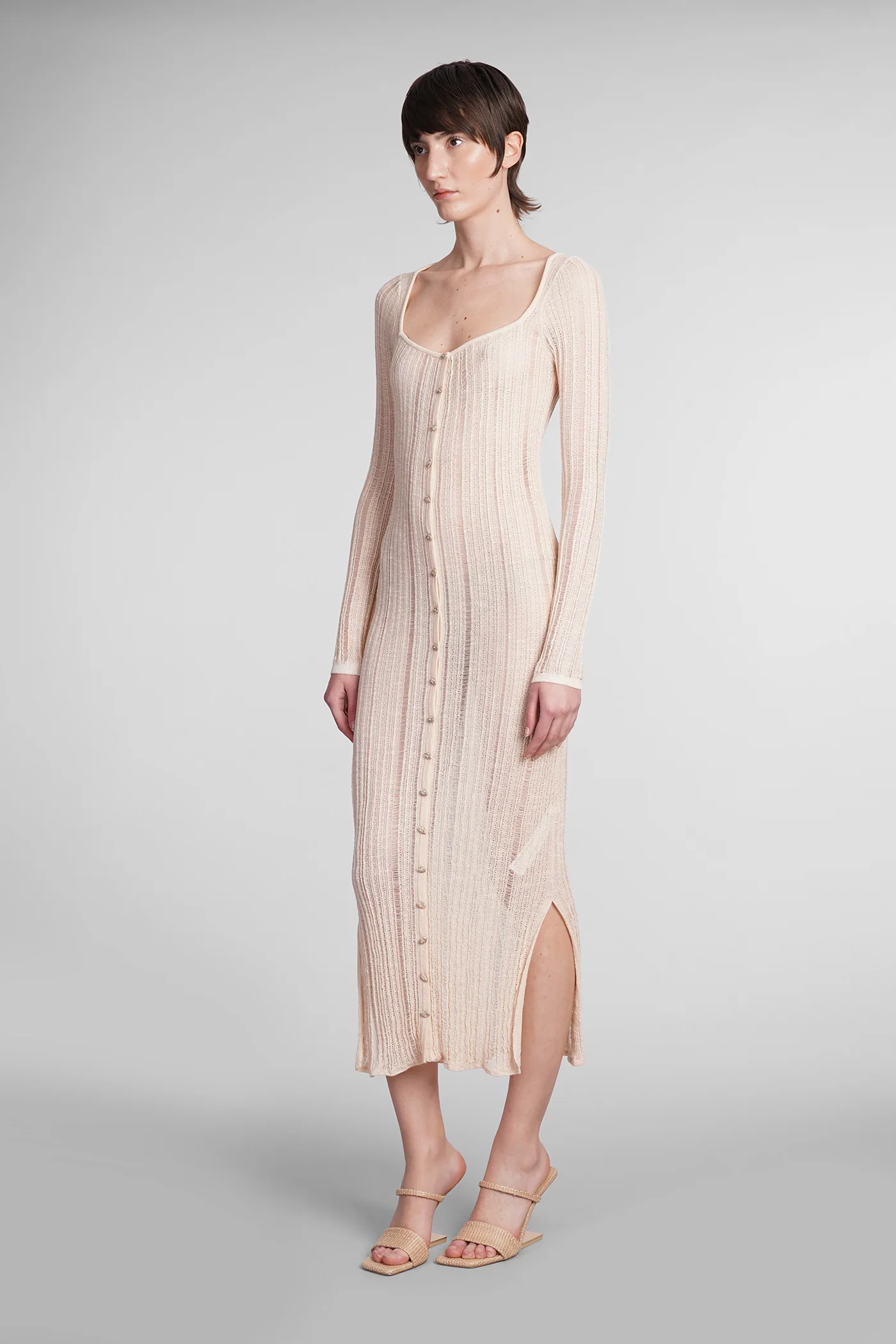 Mariella Dress woman  in beige viscose - Image 4