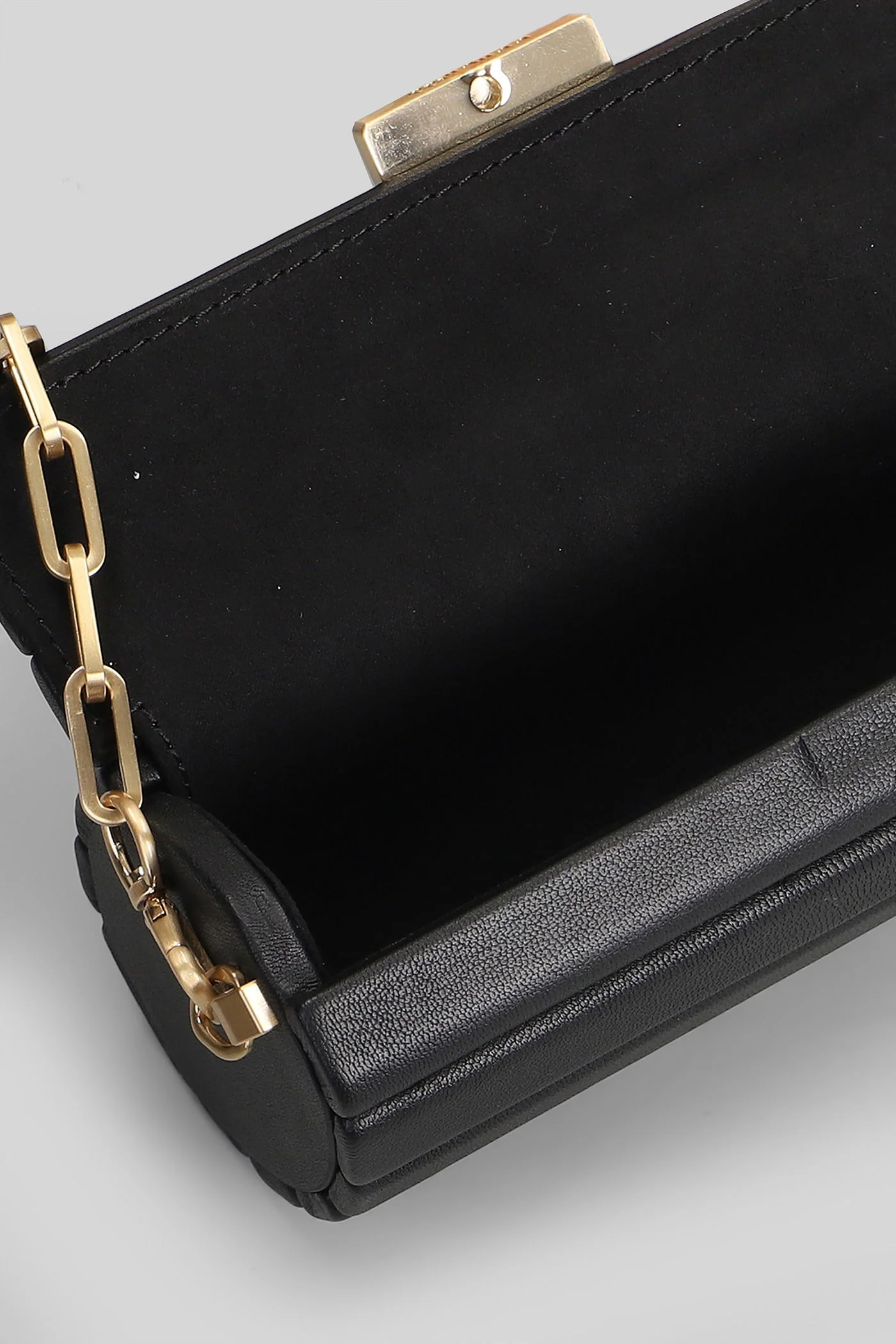 Mini rolie polie Clutch in black leather - Image 4