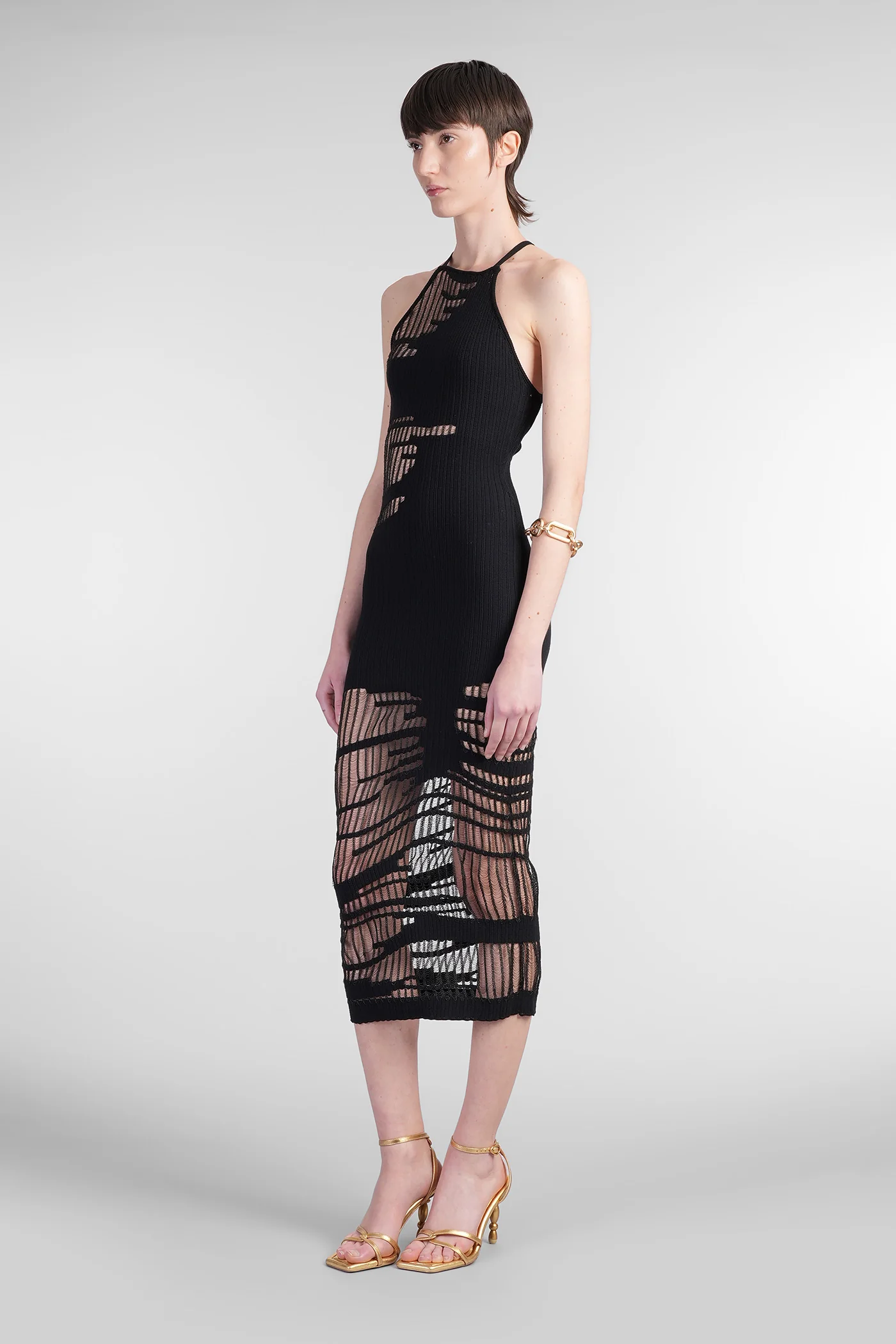 Nodin Long dress in black polyester - Image 4