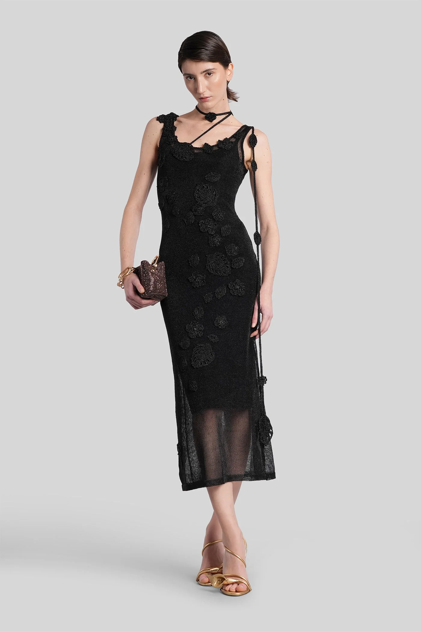 Pemma Long dress in black viscose - Image 2