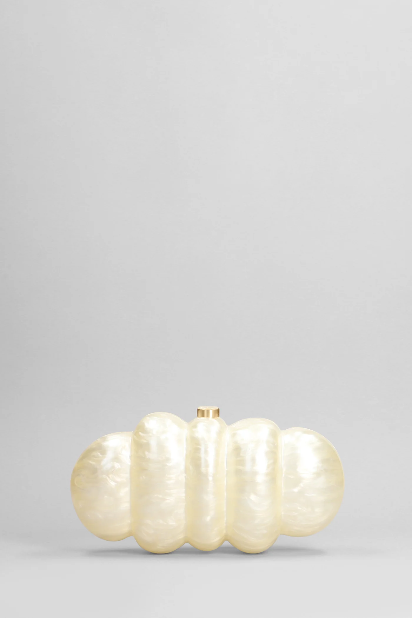 Puffer Clutch in beige acrylic - Image 3
