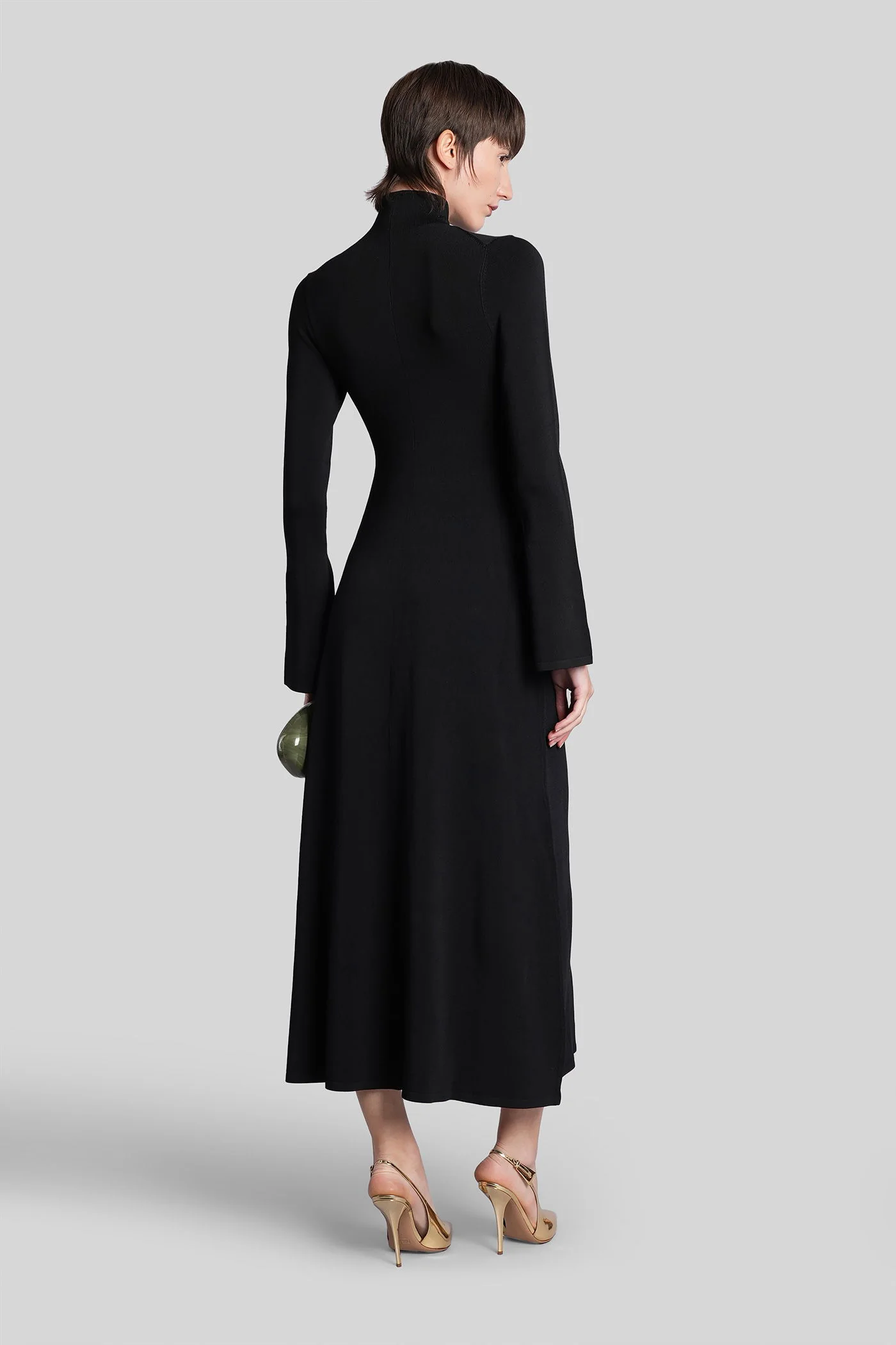 Santo Long dress in black viscose - Image 3