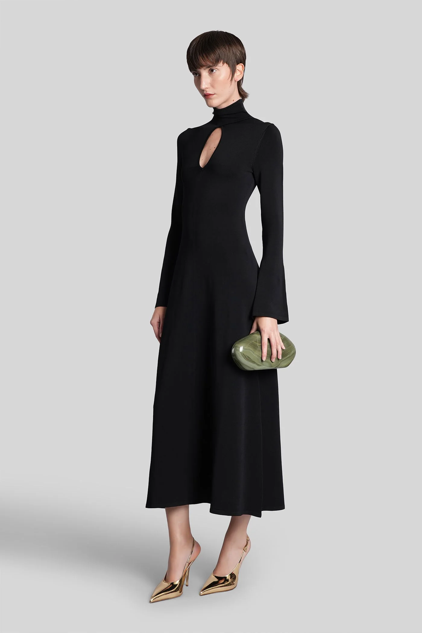 Santo Long dress in black viscose - Image 4