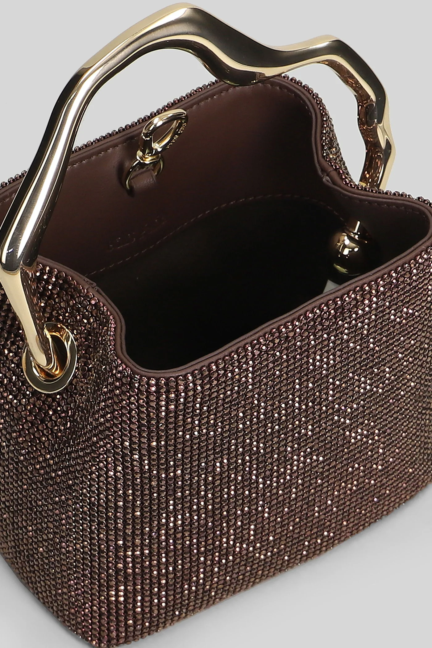 Solene mini Shoulder bag in brown PVC - Image 4