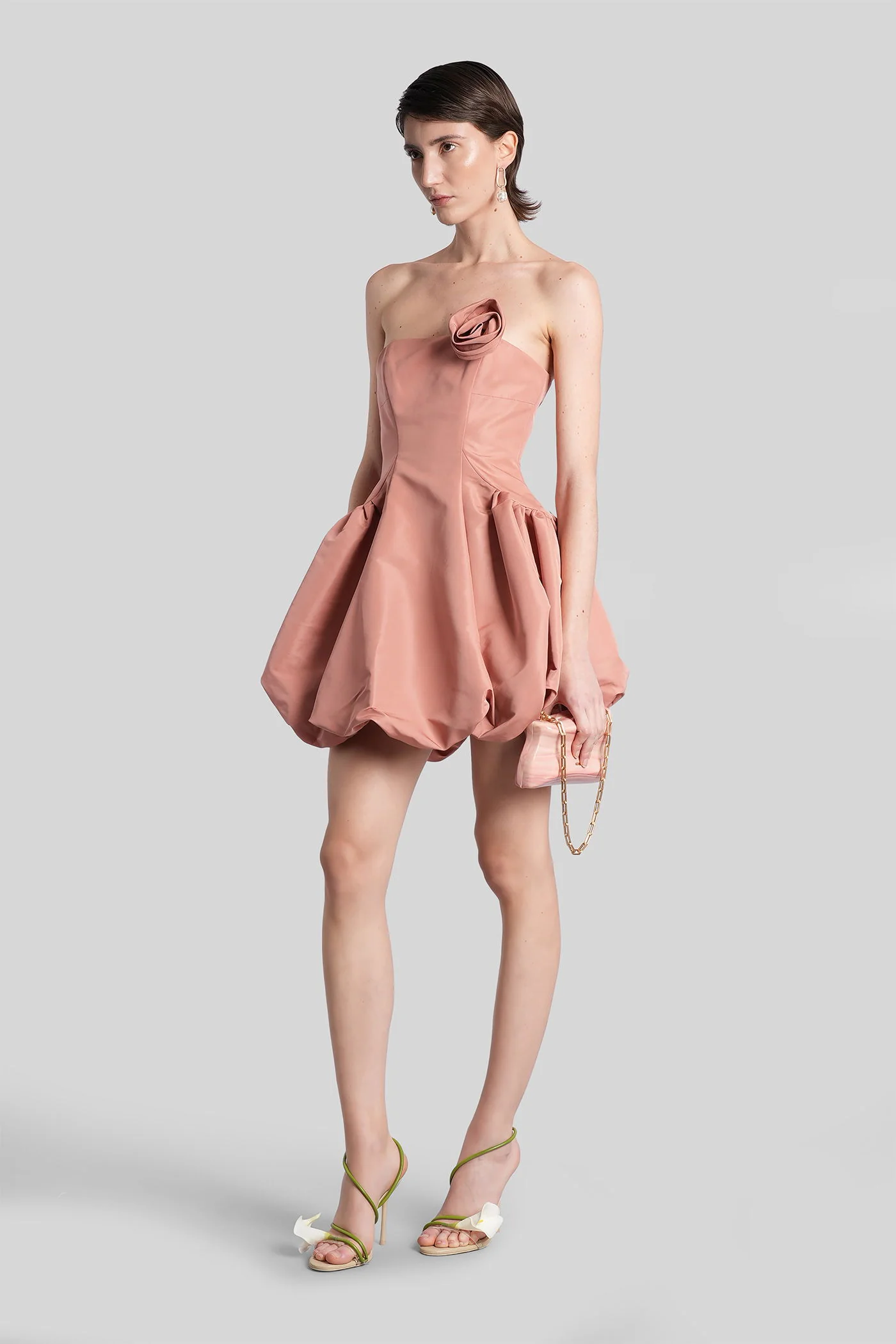 Tammy Mini dress in rose-pink polyester - Image 4
