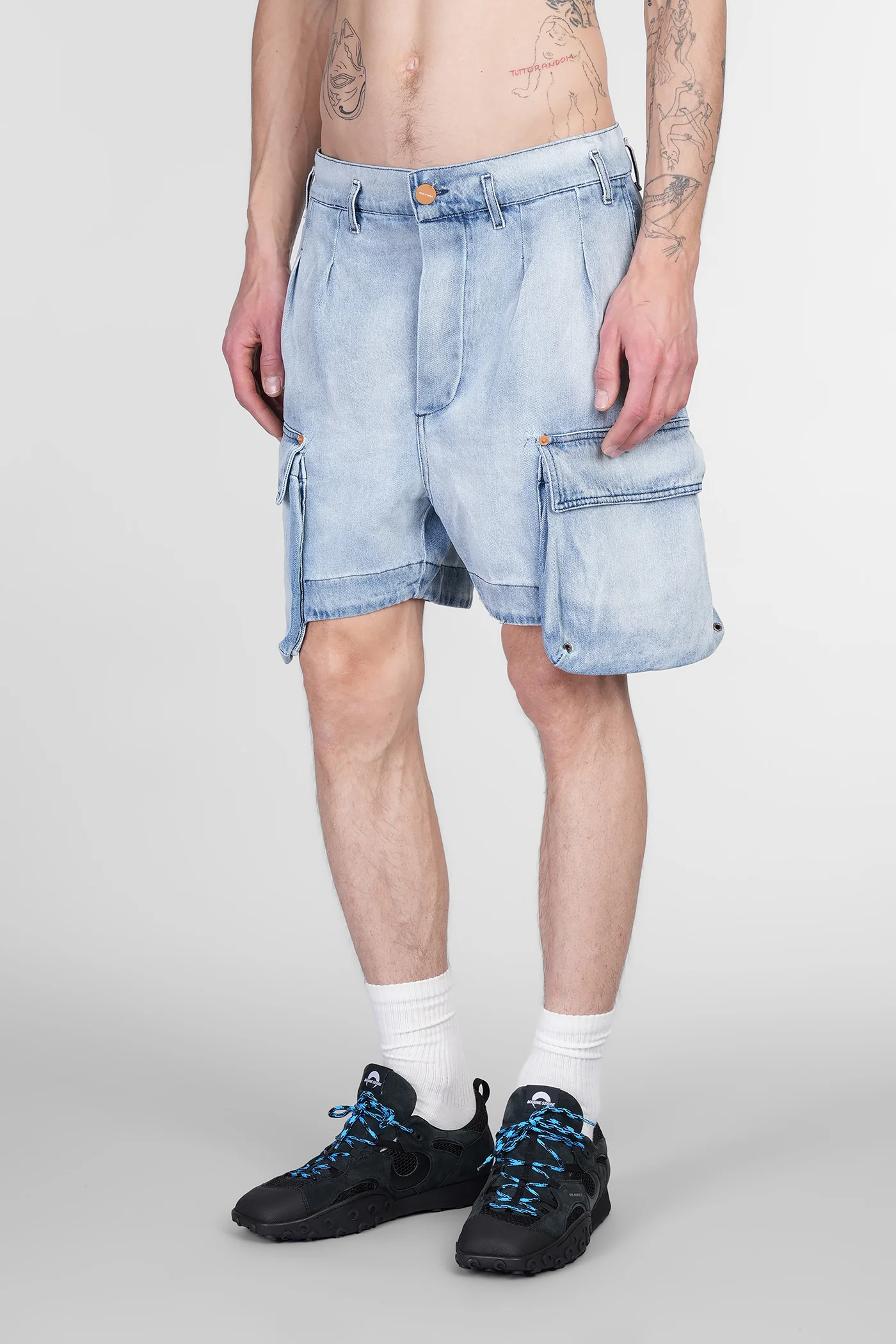 Shorts in blue cotton - Image 4