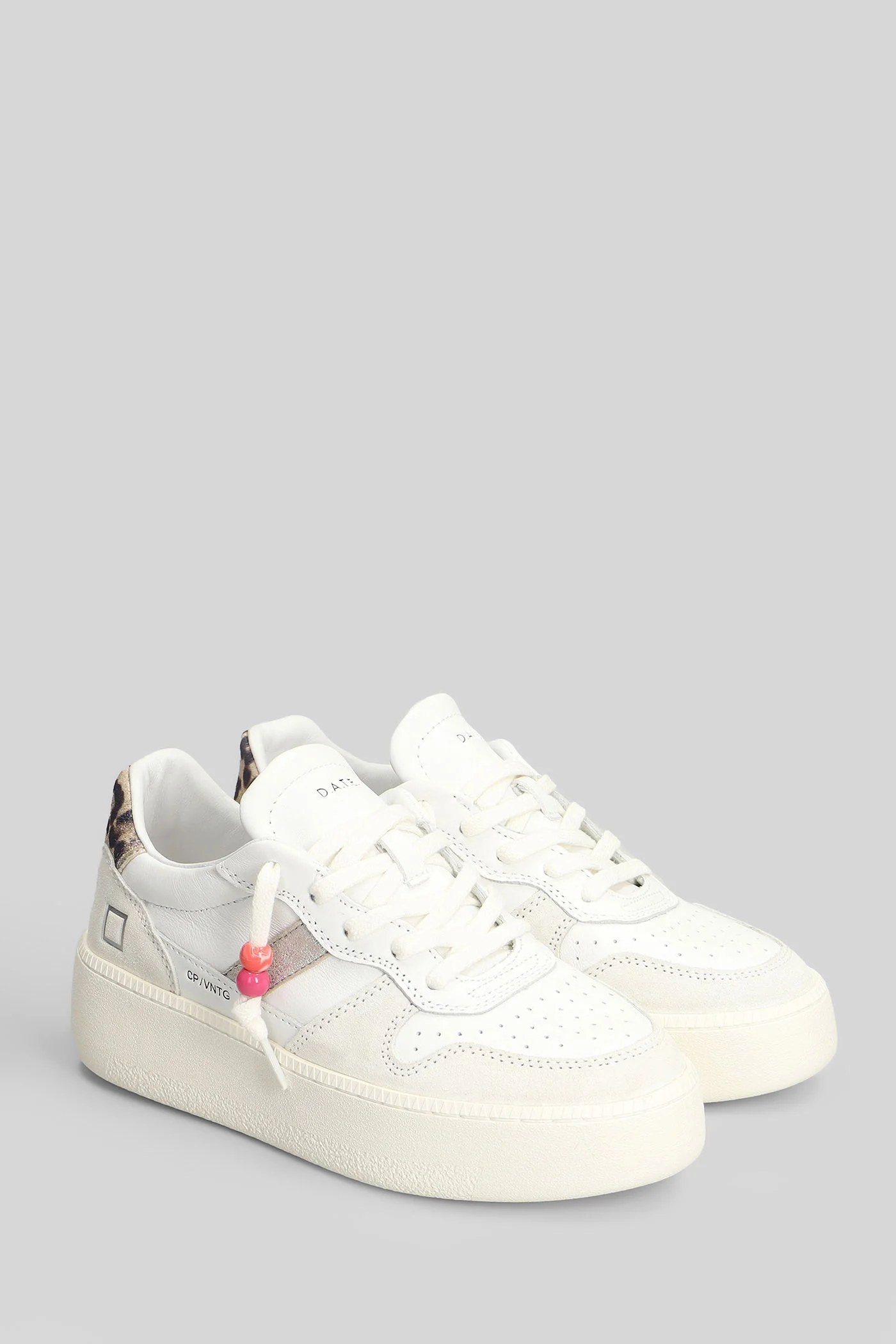 Court Platform Vinta Sneakers in white suede and leather - Image 2