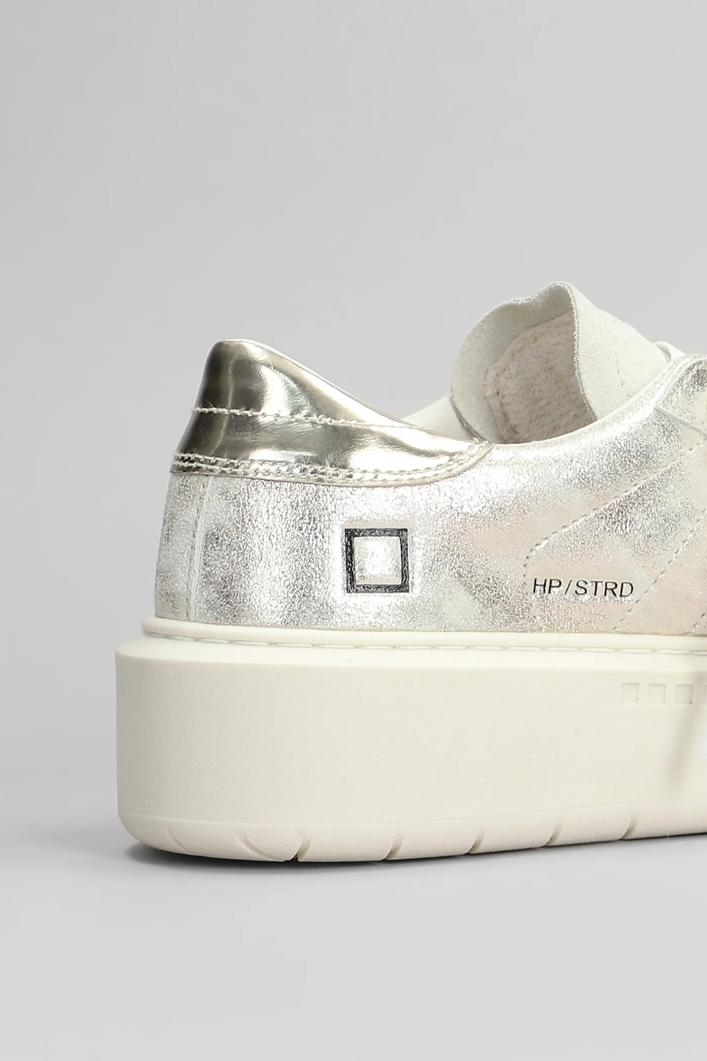 Hill Low Platform Sneakers in platinum suede and leather - Image 5