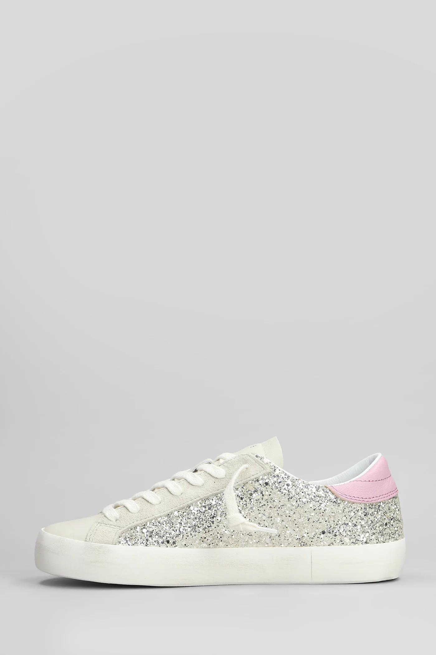 Hill Low Sneakers in platinum glitter - Image 3
