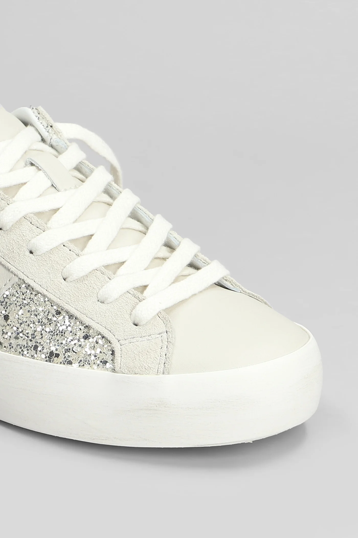 Hill Low Sneakers in platinum glitter - Image 5