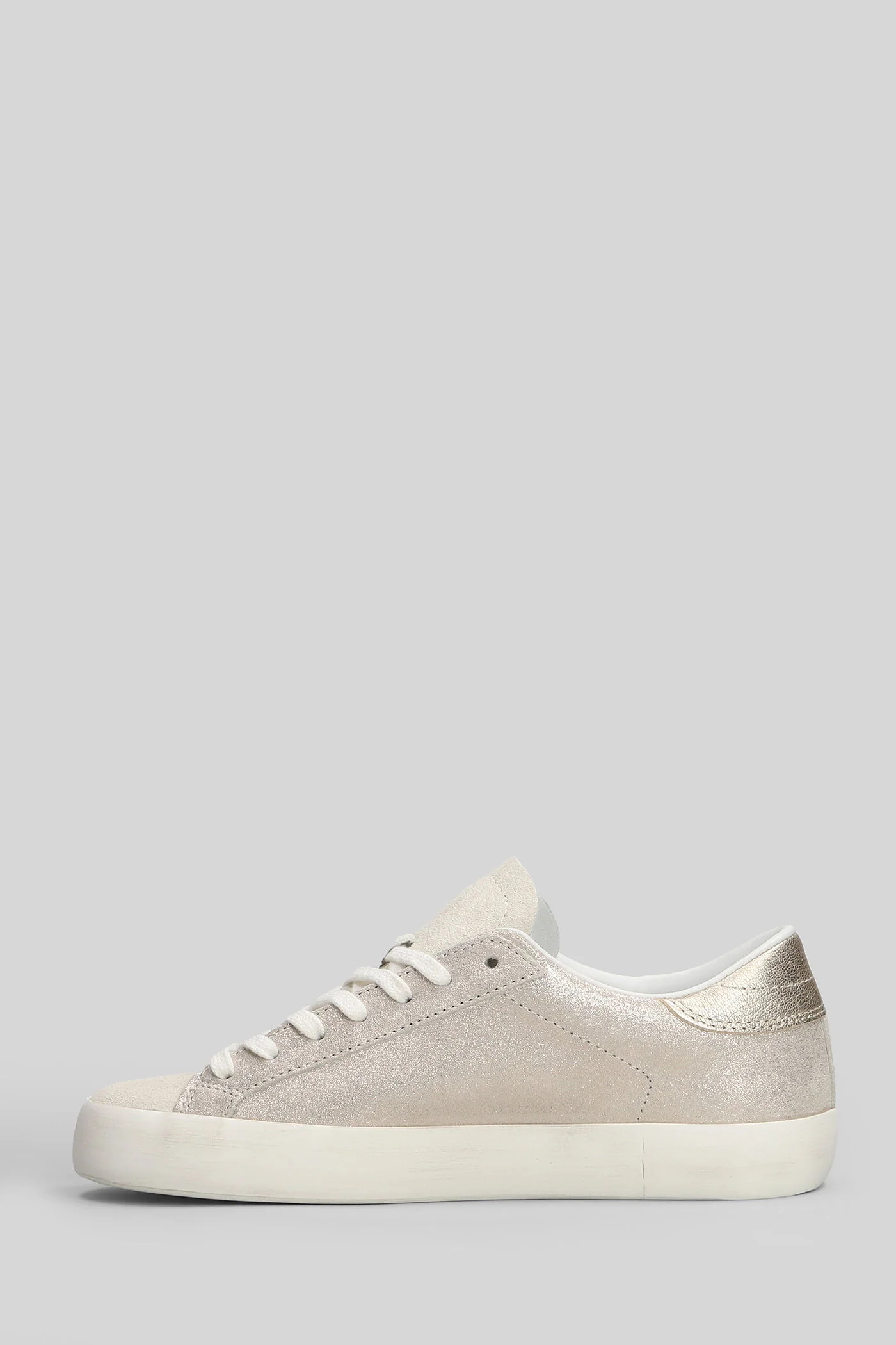 Hill Low Stardust Sneakers in platinum suede and leather - Image 3
