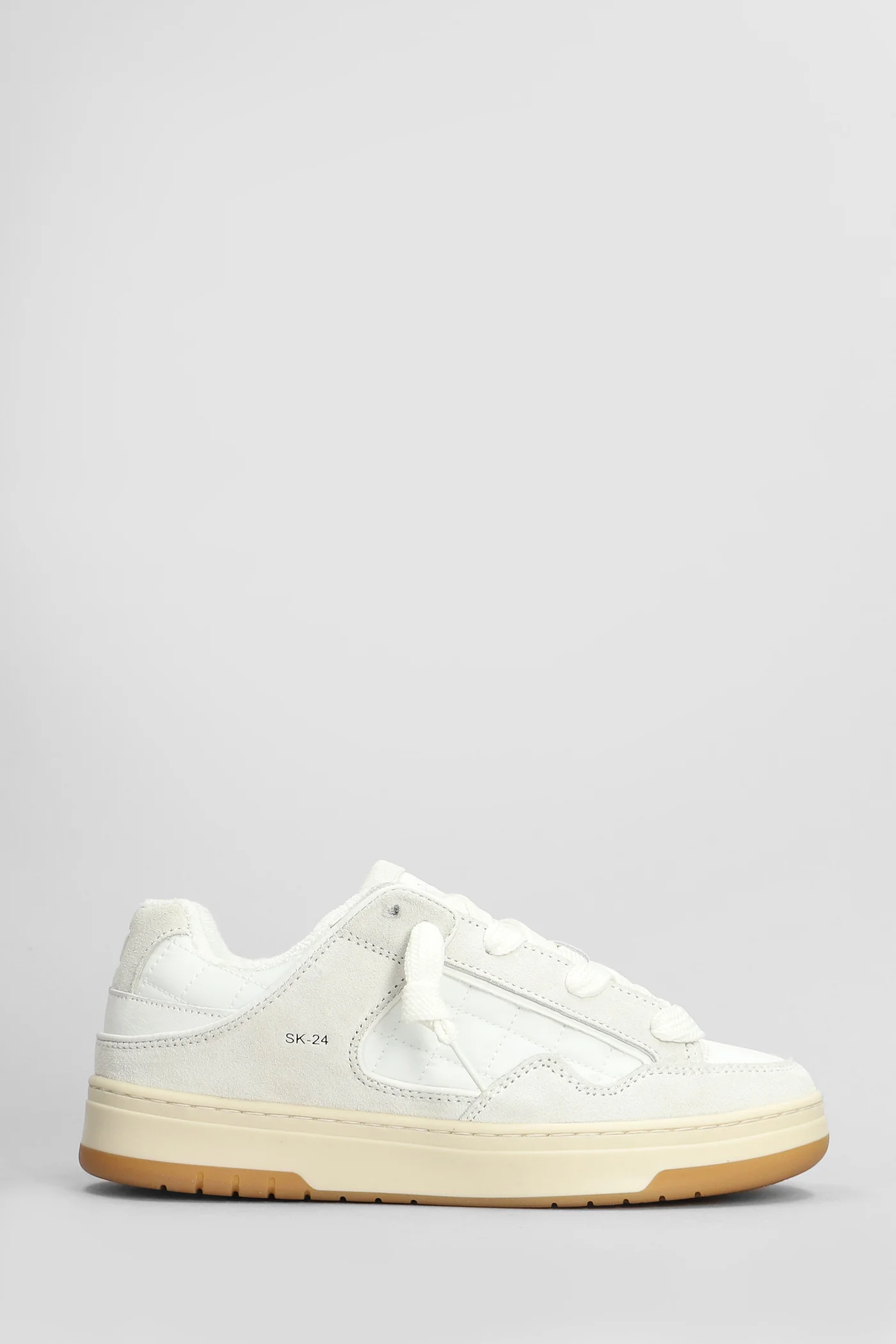 Skate Sneakers in white Suede and fabric