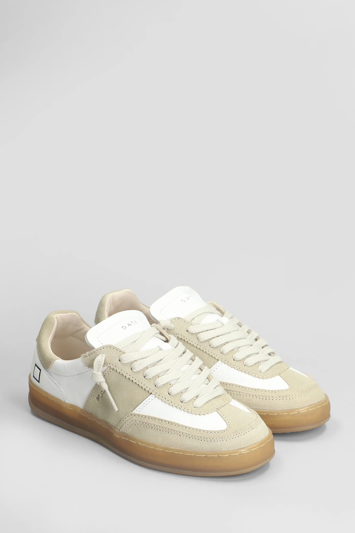 Sporty Sneakers in white suede and leather - Image 2