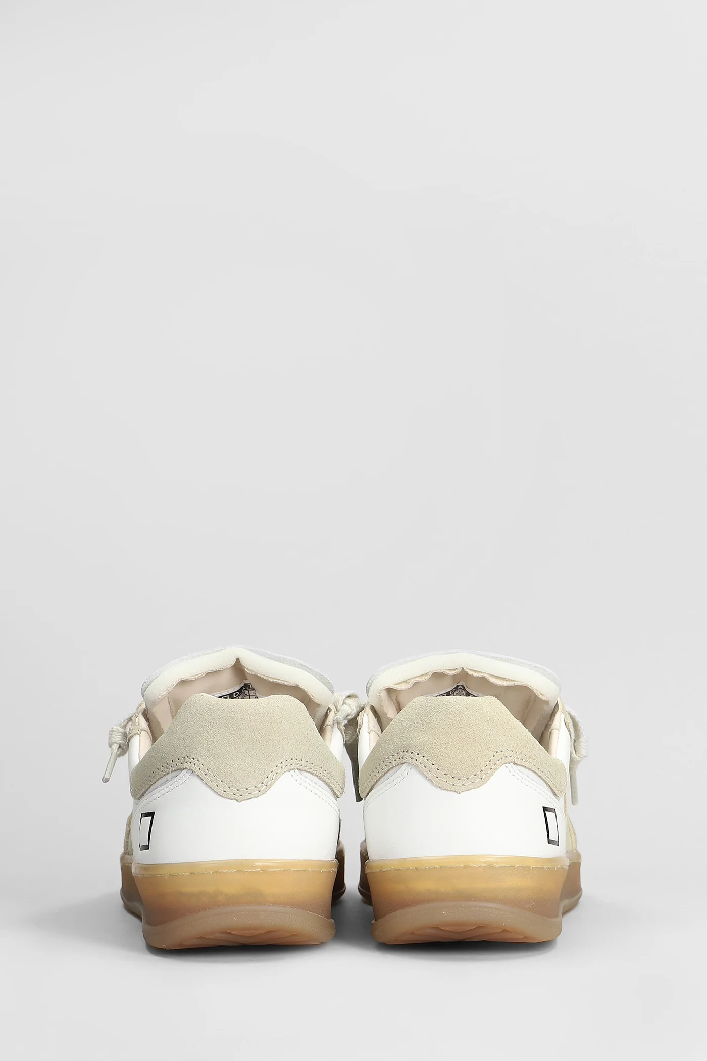 Sporty Sneakers in white suede and leather - Image 4