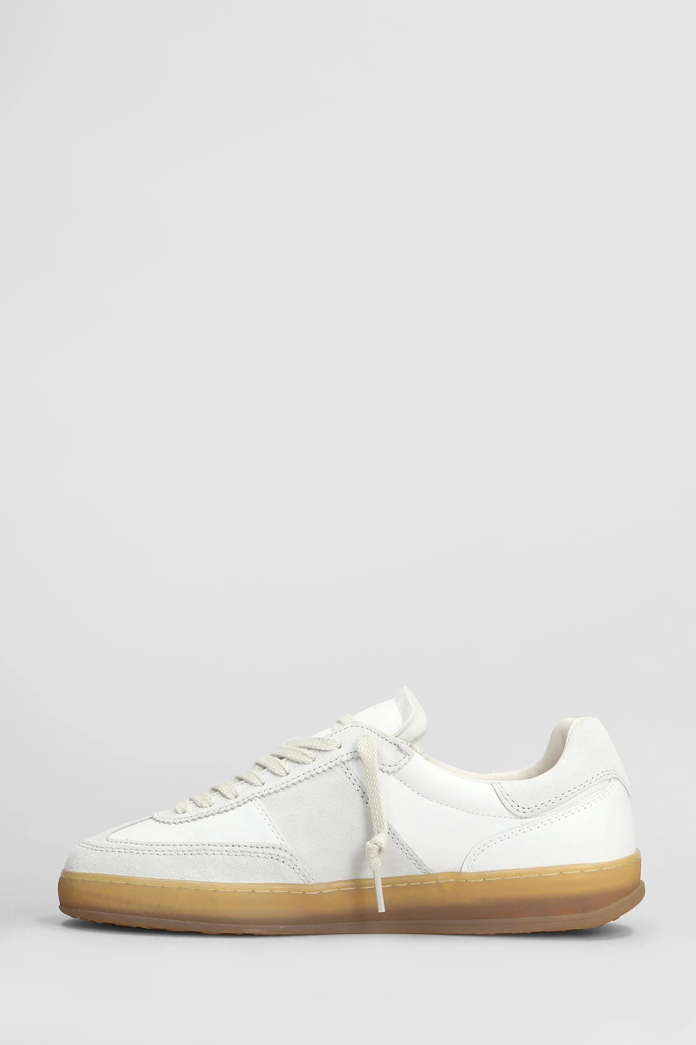 Sporty Sneakers in white suede and leather - Image 3