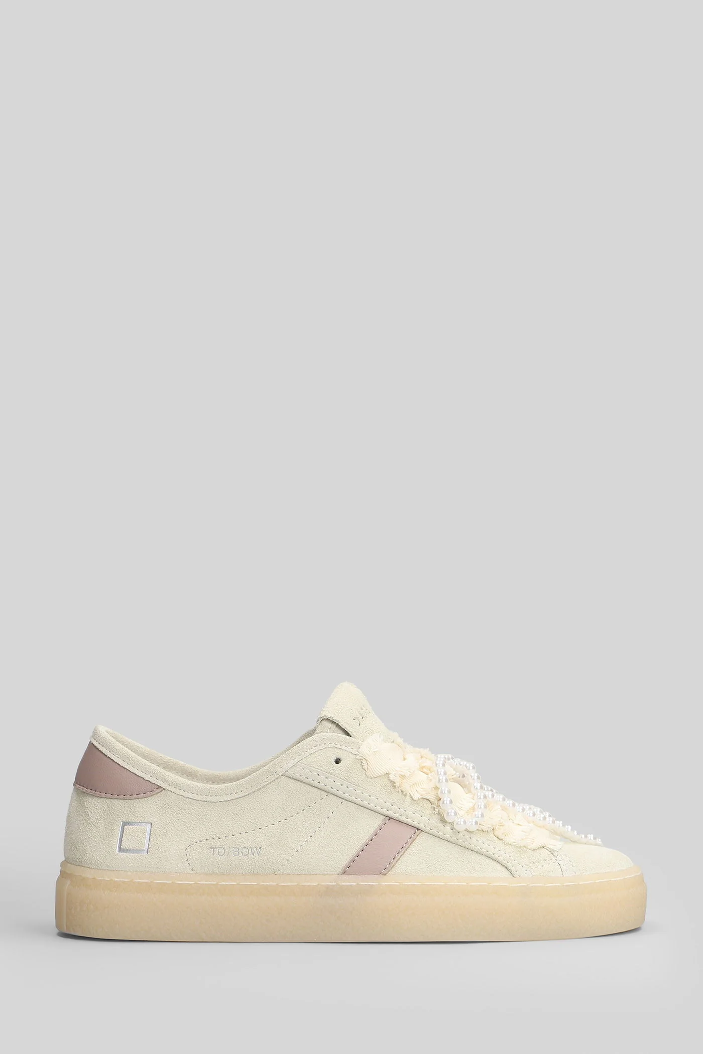 Tender Bow Sneakers in beige suede