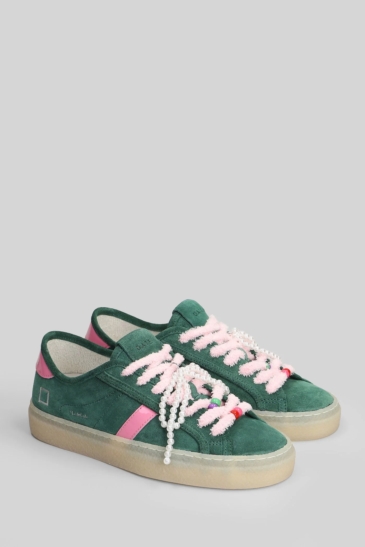 Tender Bow Sneakers in green suede - Image 2