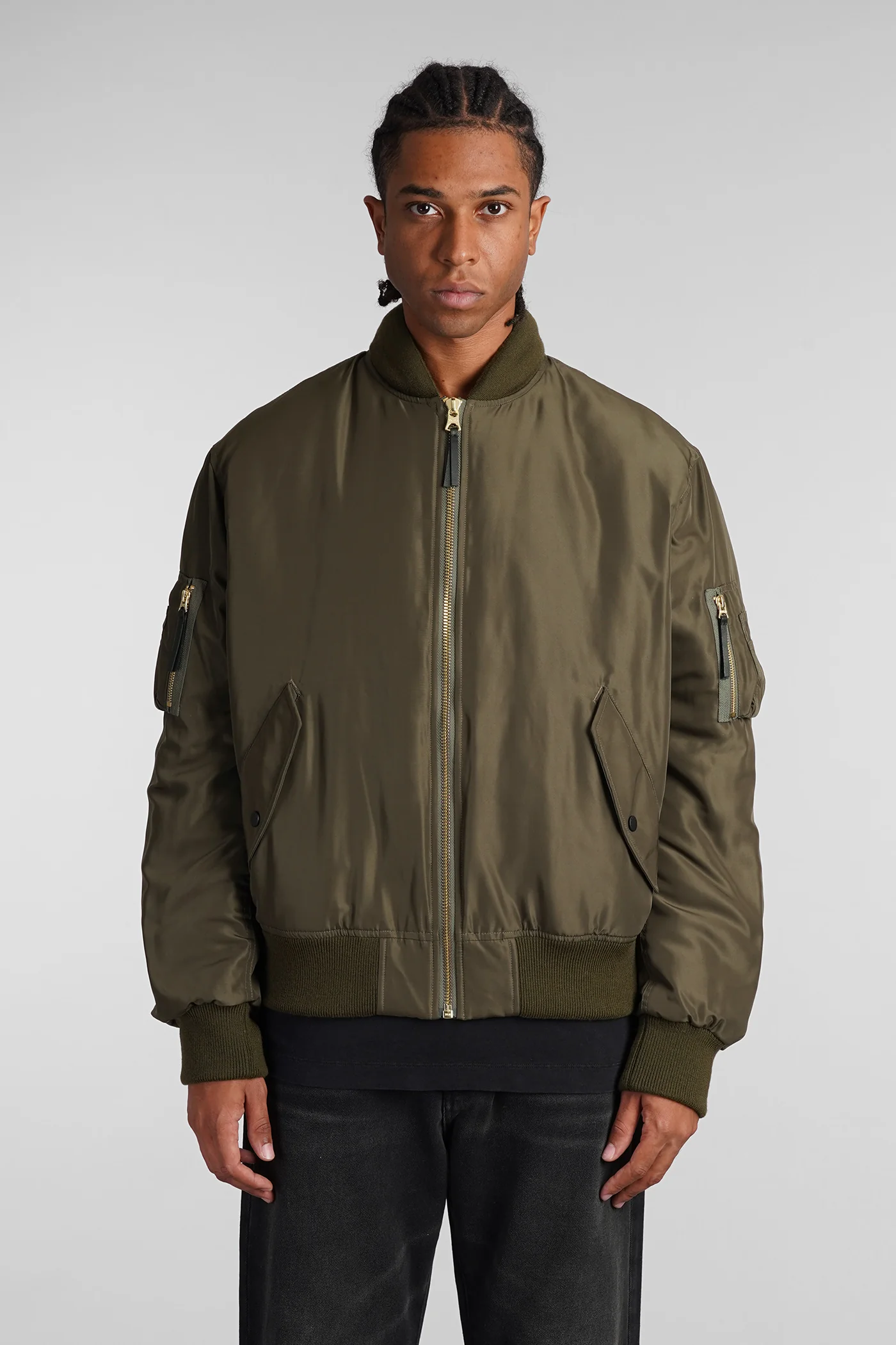 Brian Bomber Jacket in green polyamide