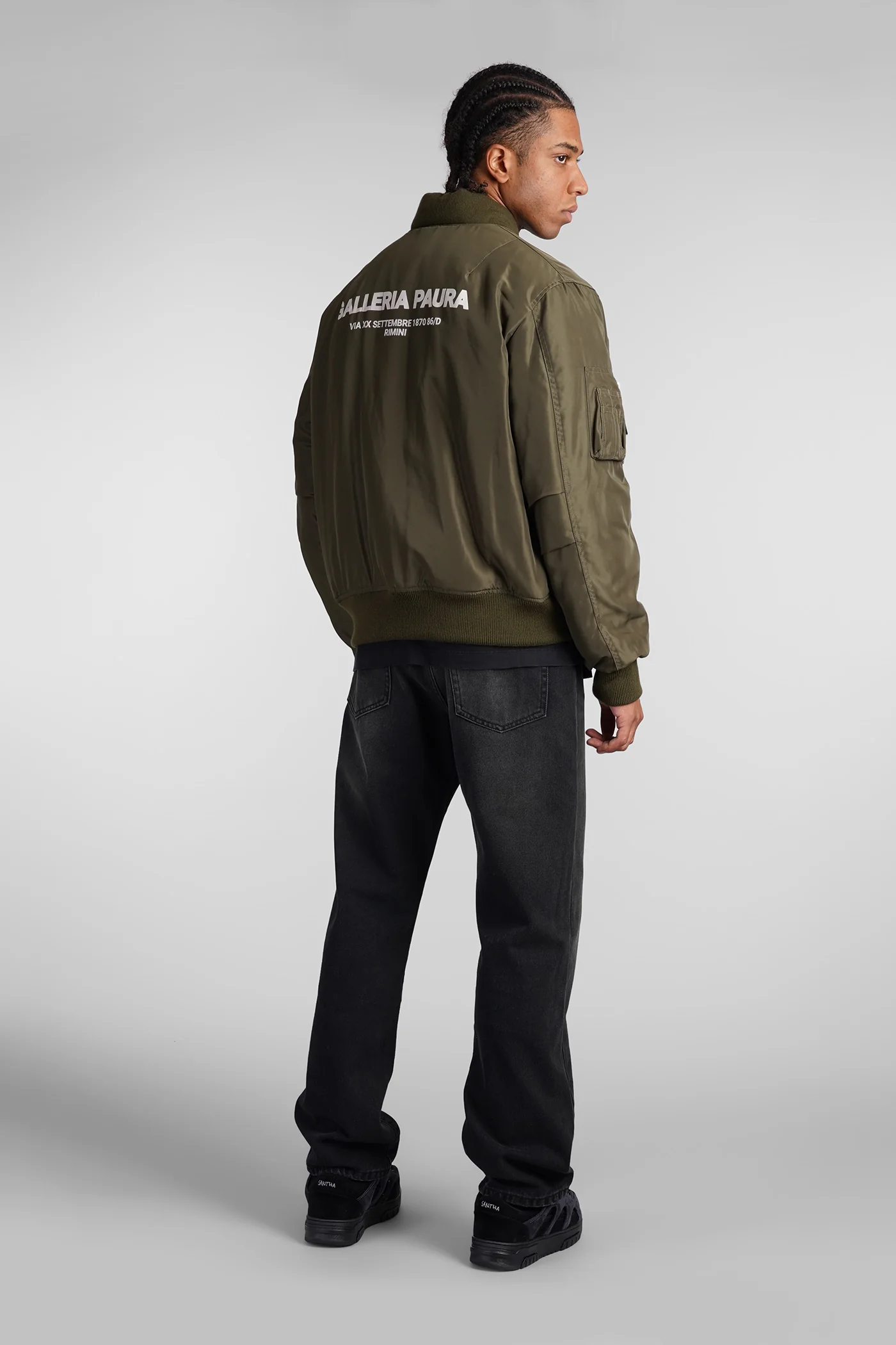 Brian Bomber Jacket in green polyamide - Image 5