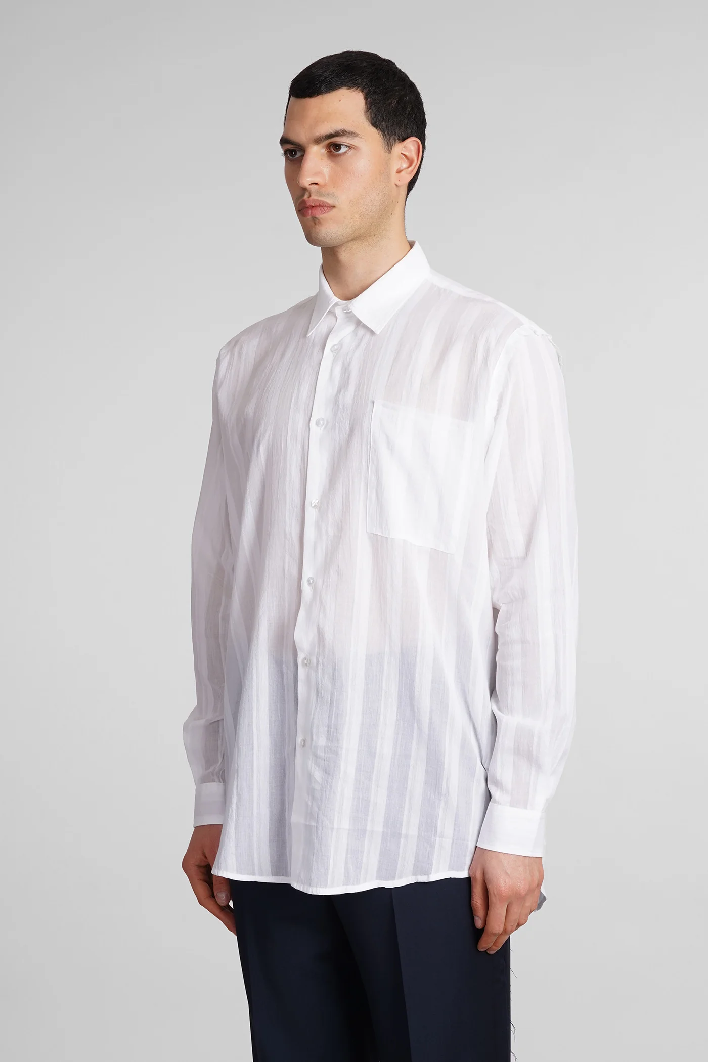 Erzin Shirt in white cotton - Image 4