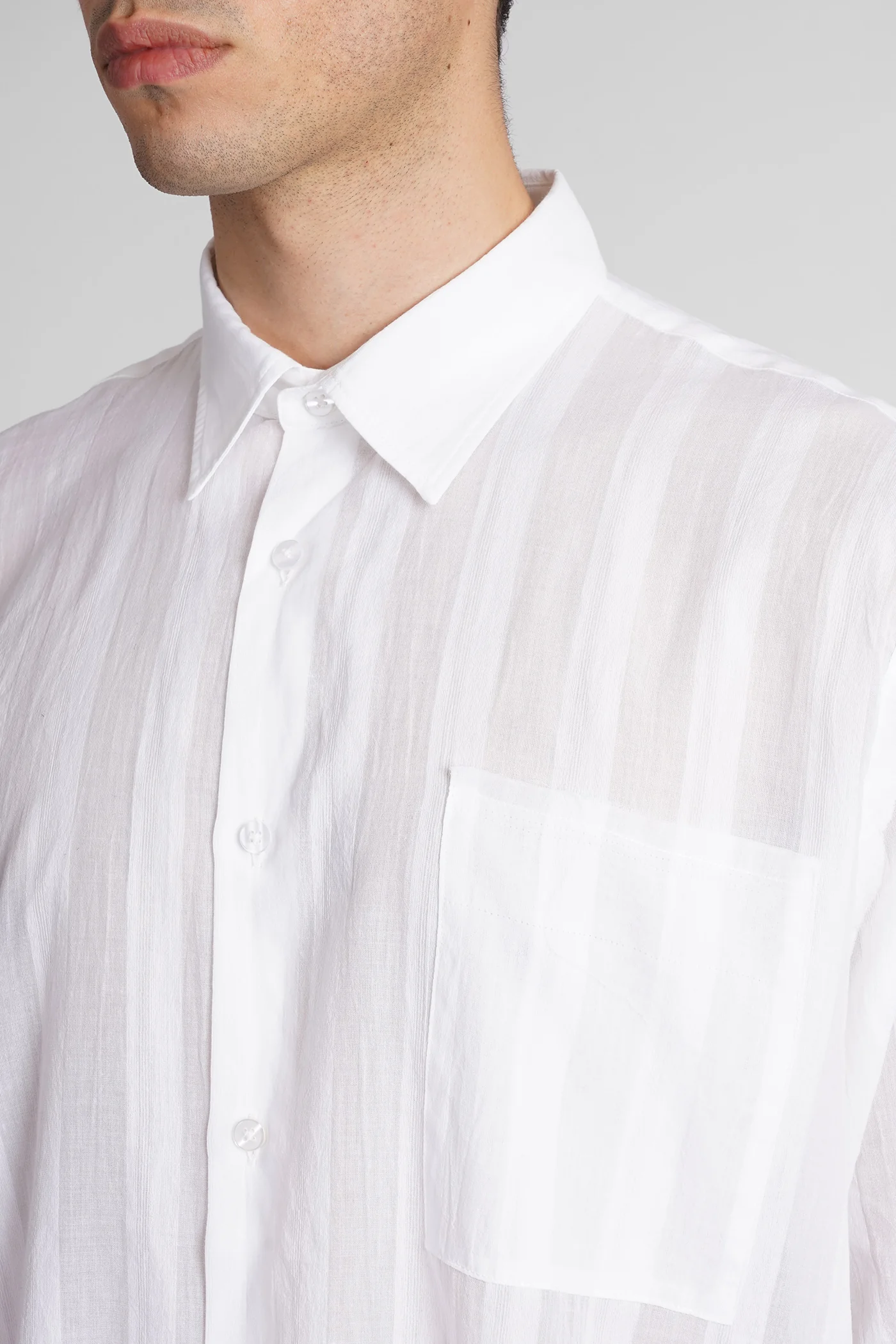 Erzin Shirt in white cotton - Image 5