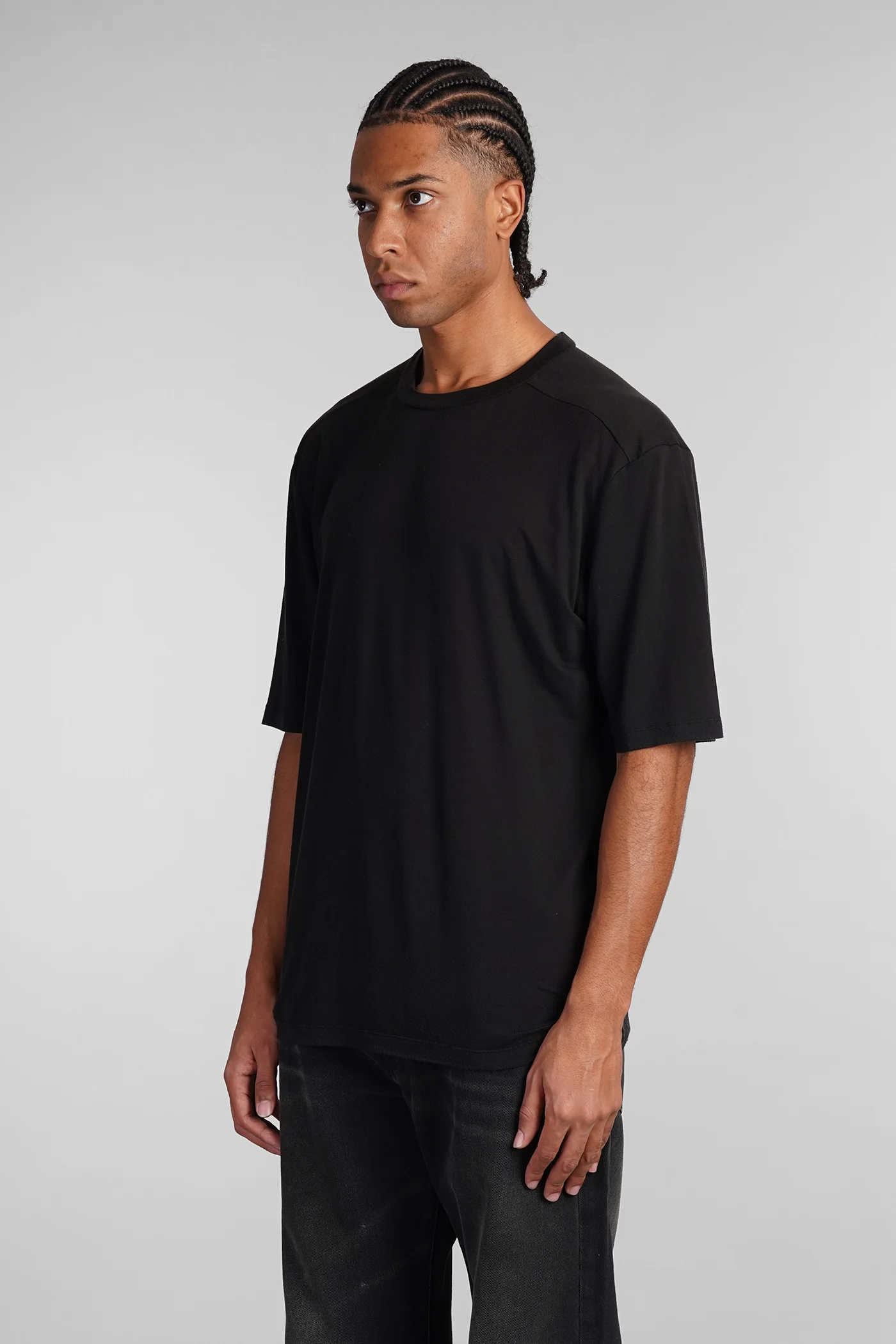 Leyla T-Shirt in black cotton - Image 4