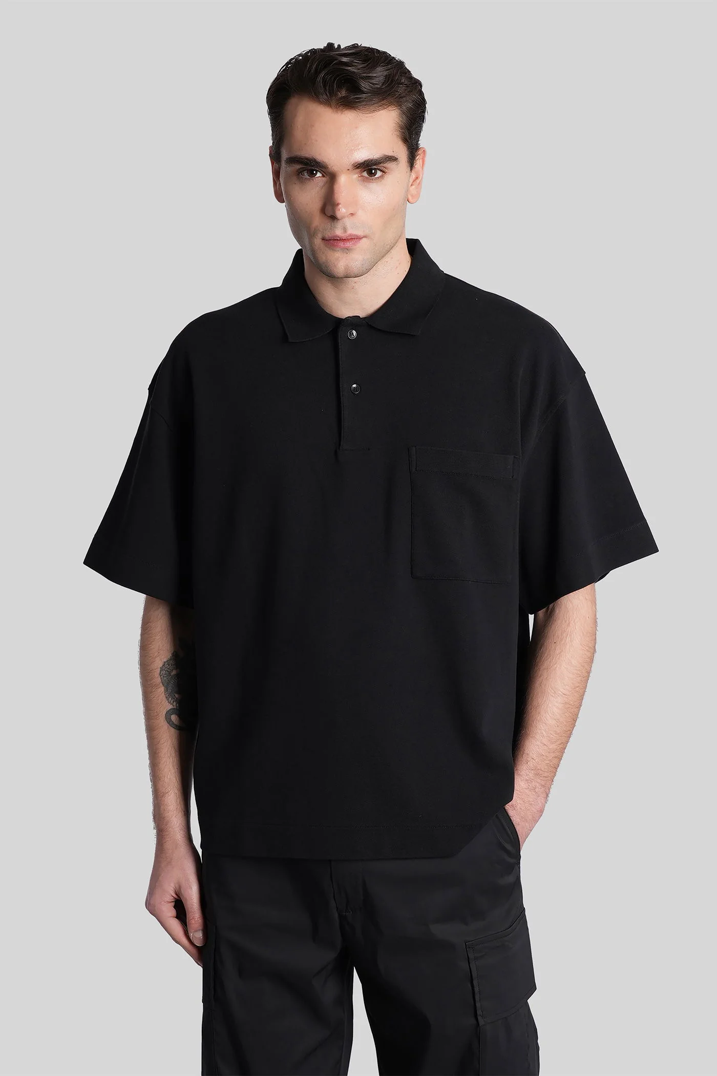 Cole Polo in black cotton