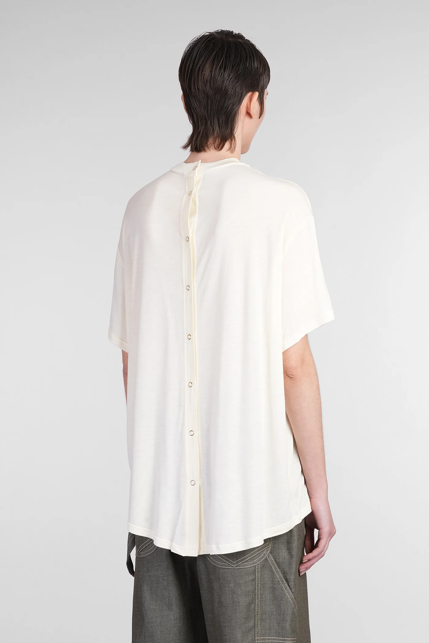Linda T-Shirt in beige cotton - Image 3