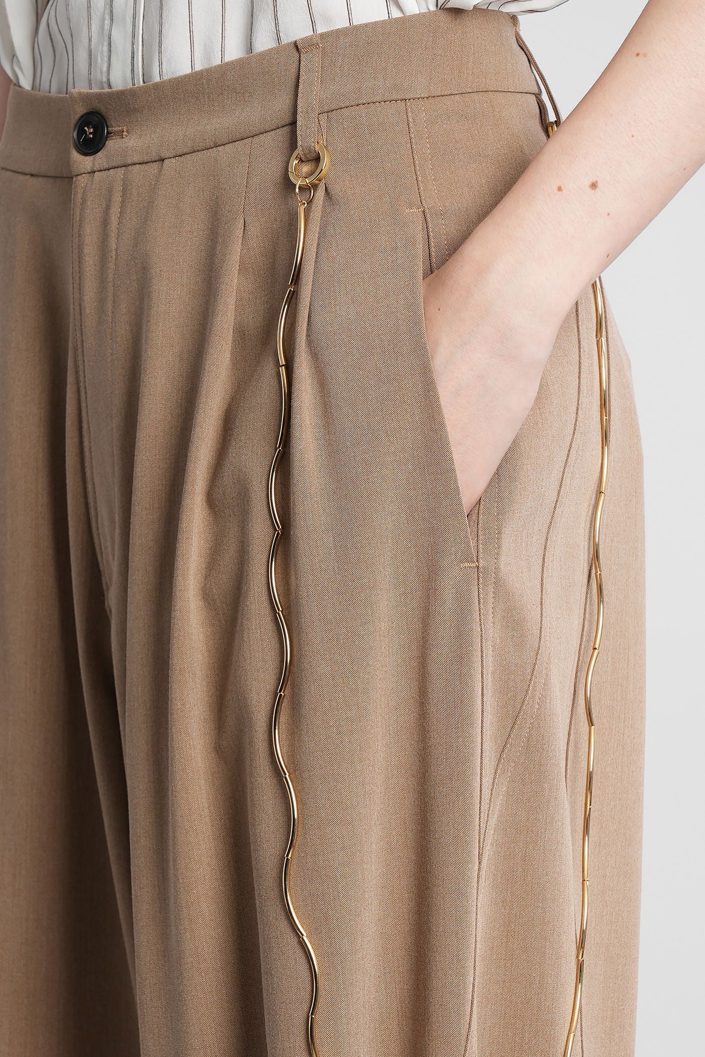 Phebe Pants in Camel polyester - Image 5