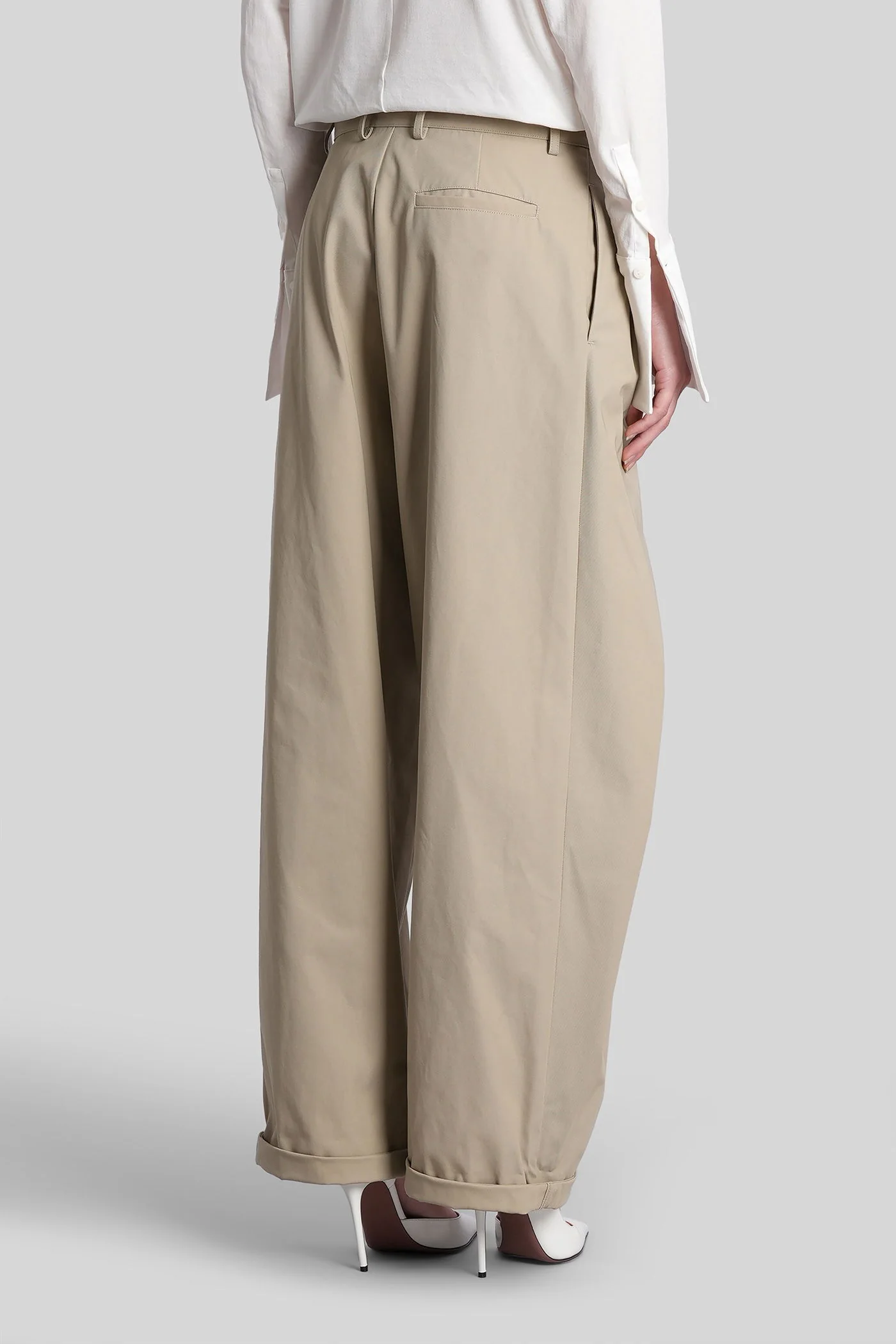 Stella Pants in taupe cotton - Image 3