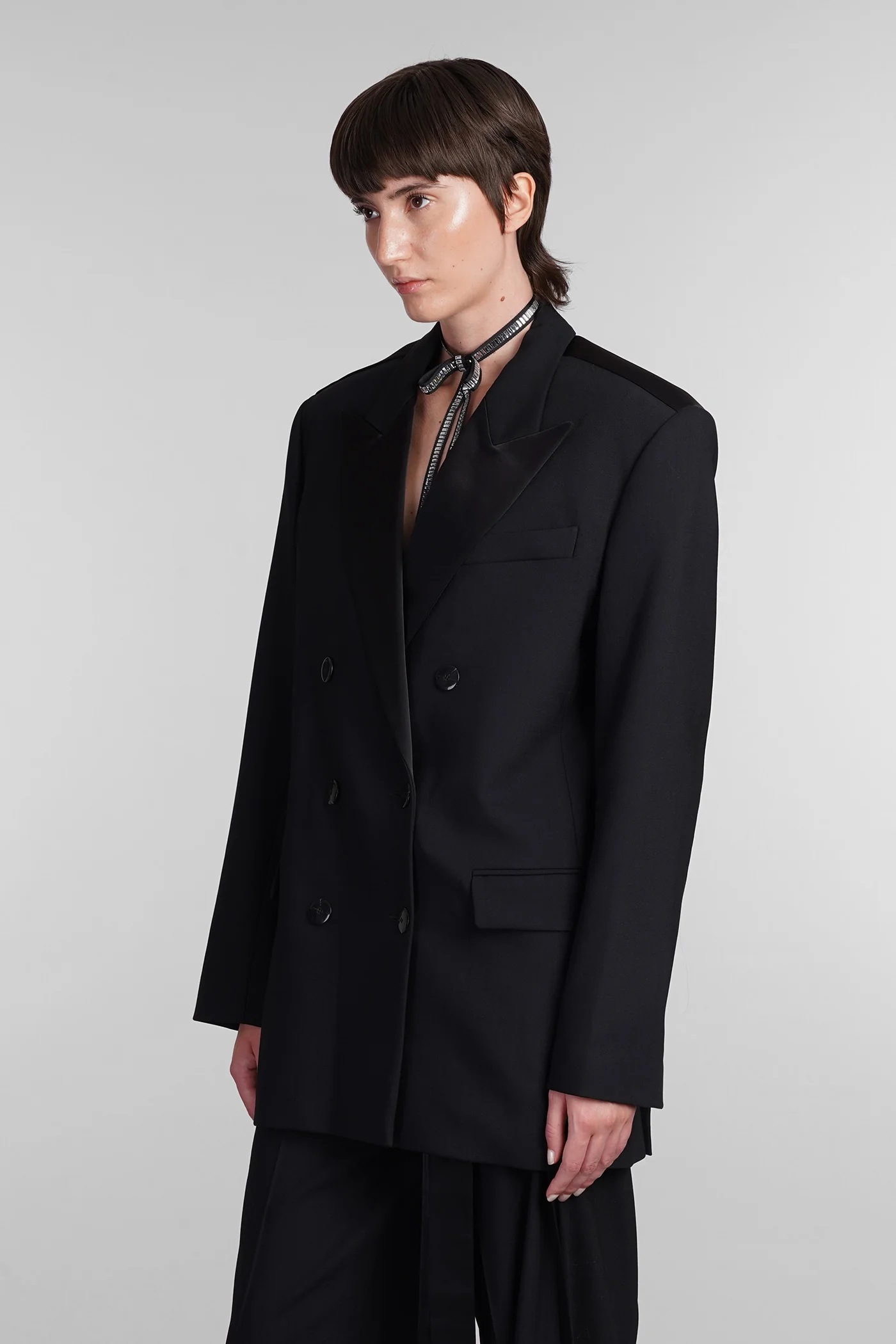 Blazer in black wool - Image 4