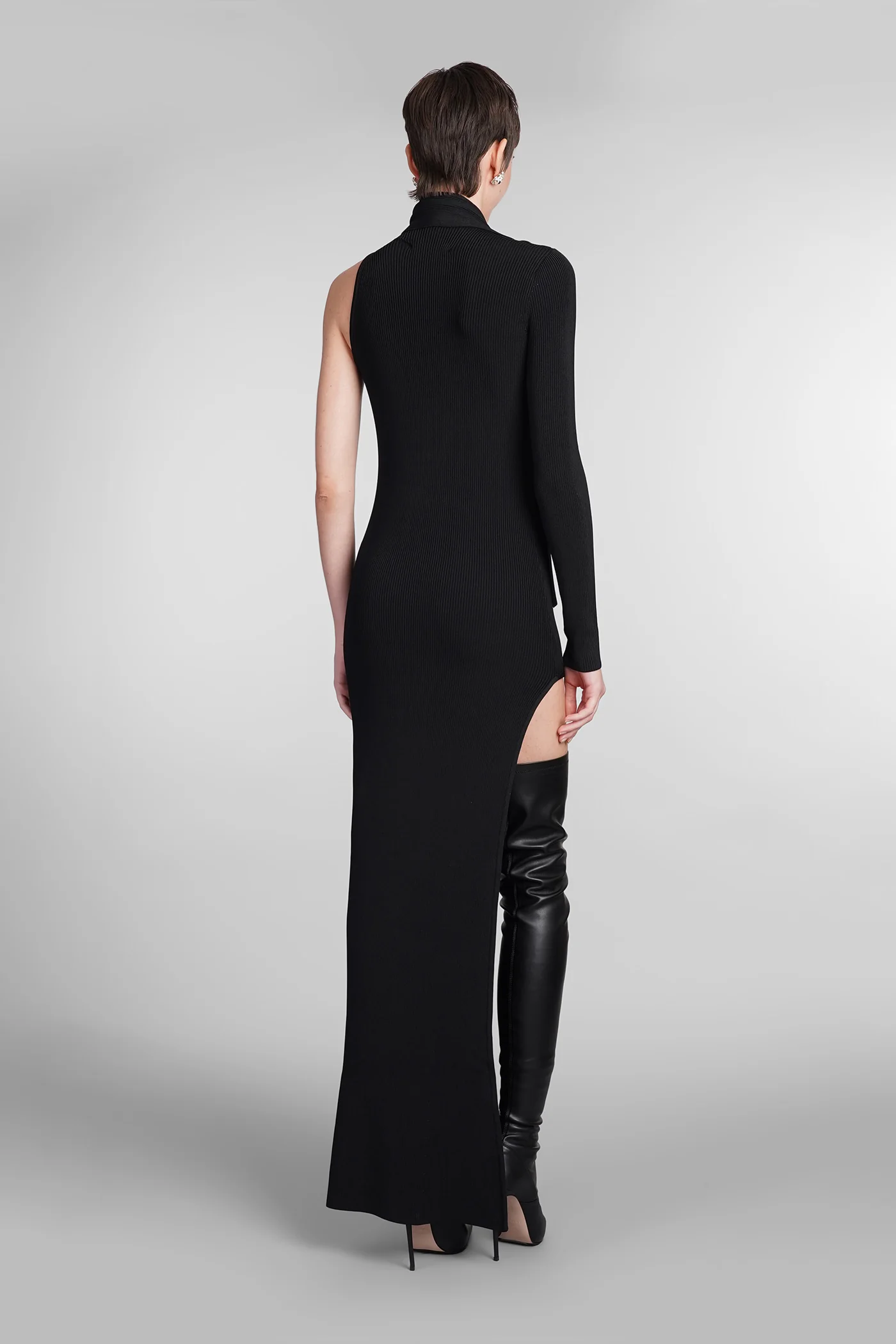 Dress woman in black cotton - Image 3
