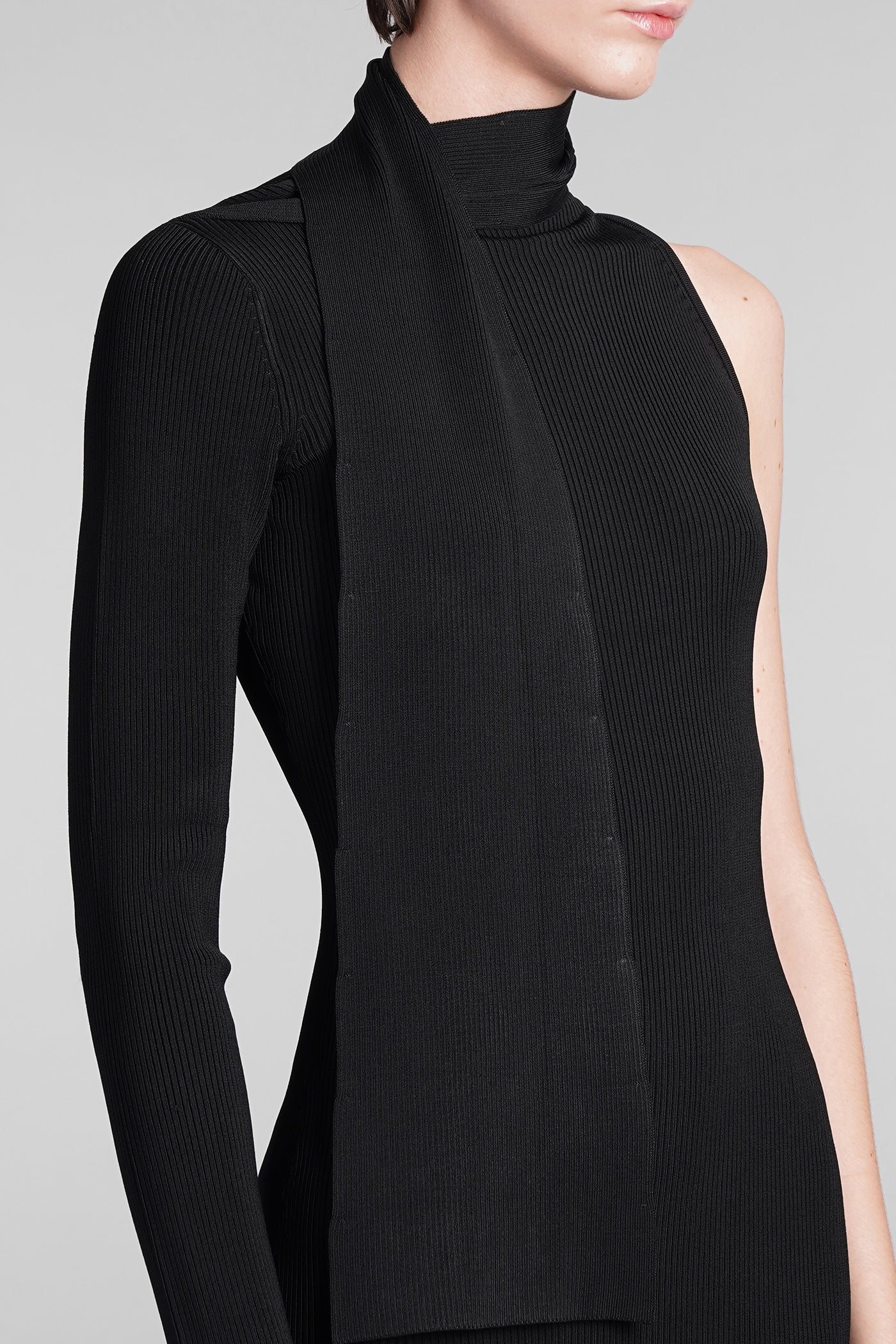 Dress woman in black cotton - Image 5