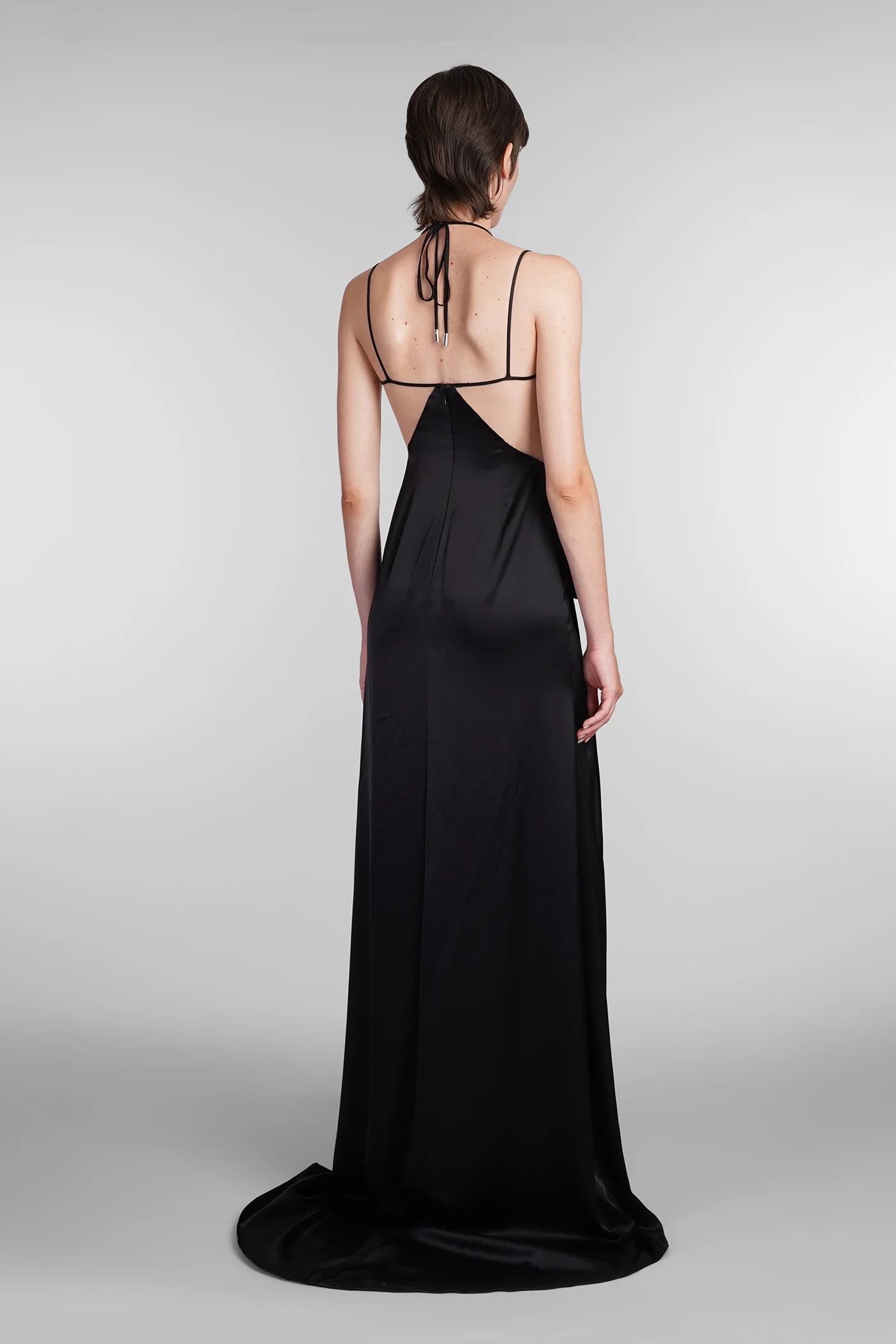 Dress woman in black Triacetate - Image 3