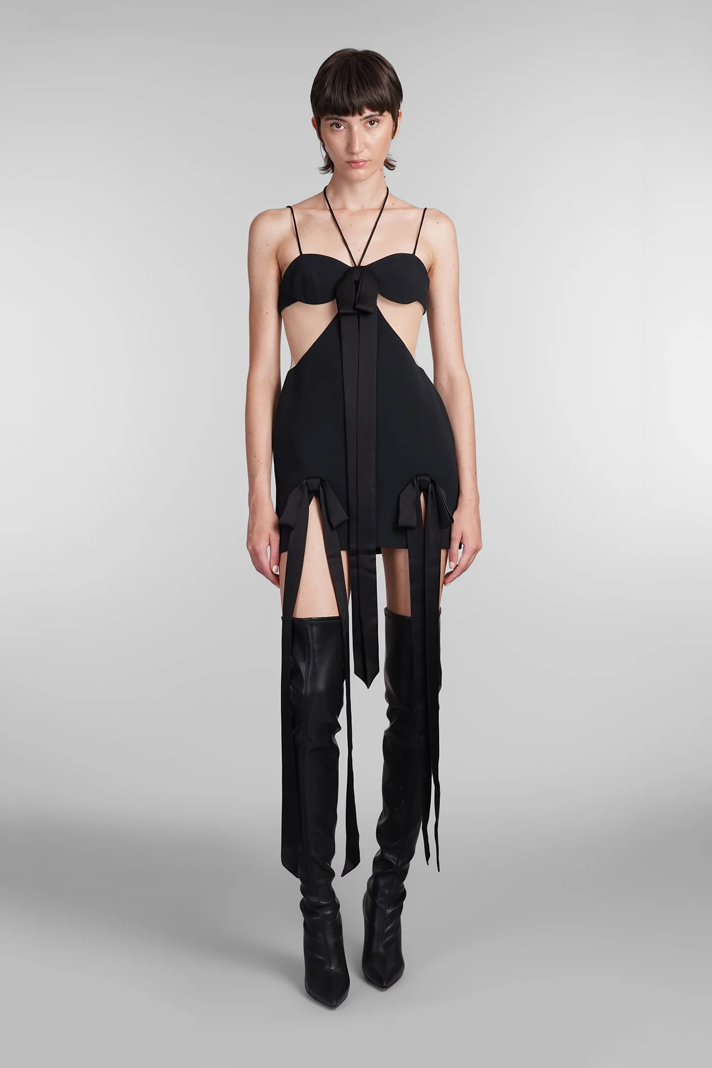 Dress woman  in black viscose