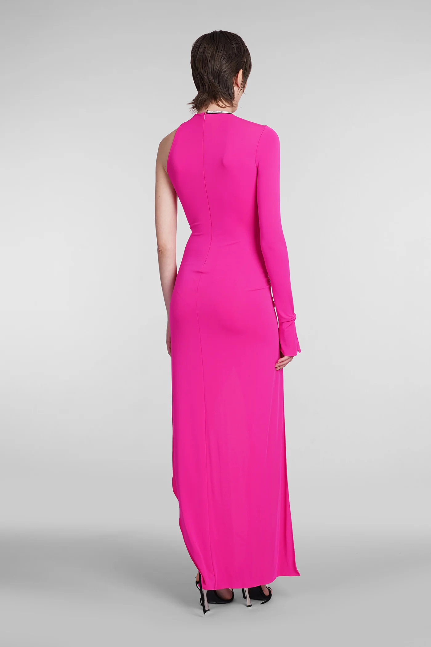 Dress woman  in fuxia polyester - Image 3