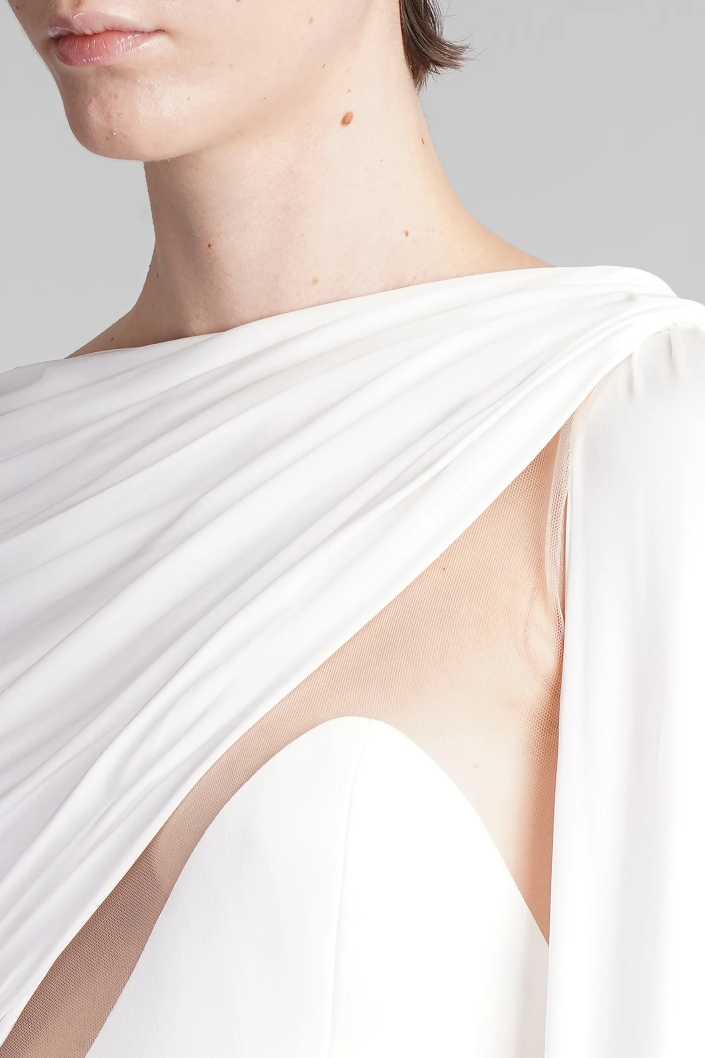 Dress woman  in white viscose - Image 5