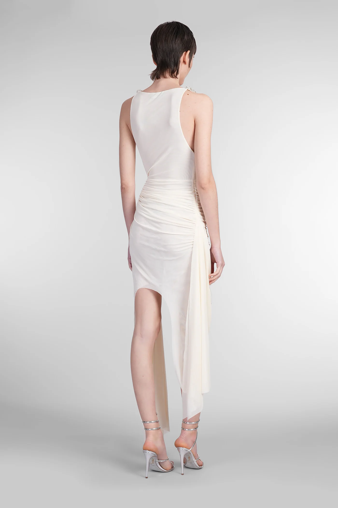 Mini dress in beige polyamide - Image 3