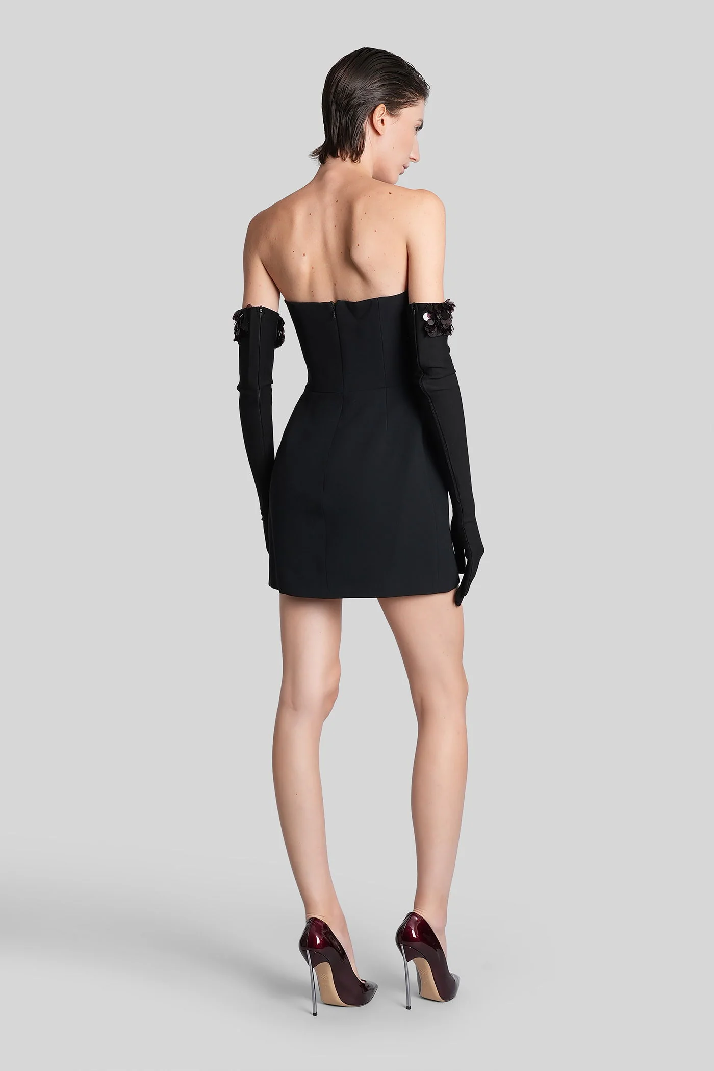 Mini dress in black viscose - Image 3