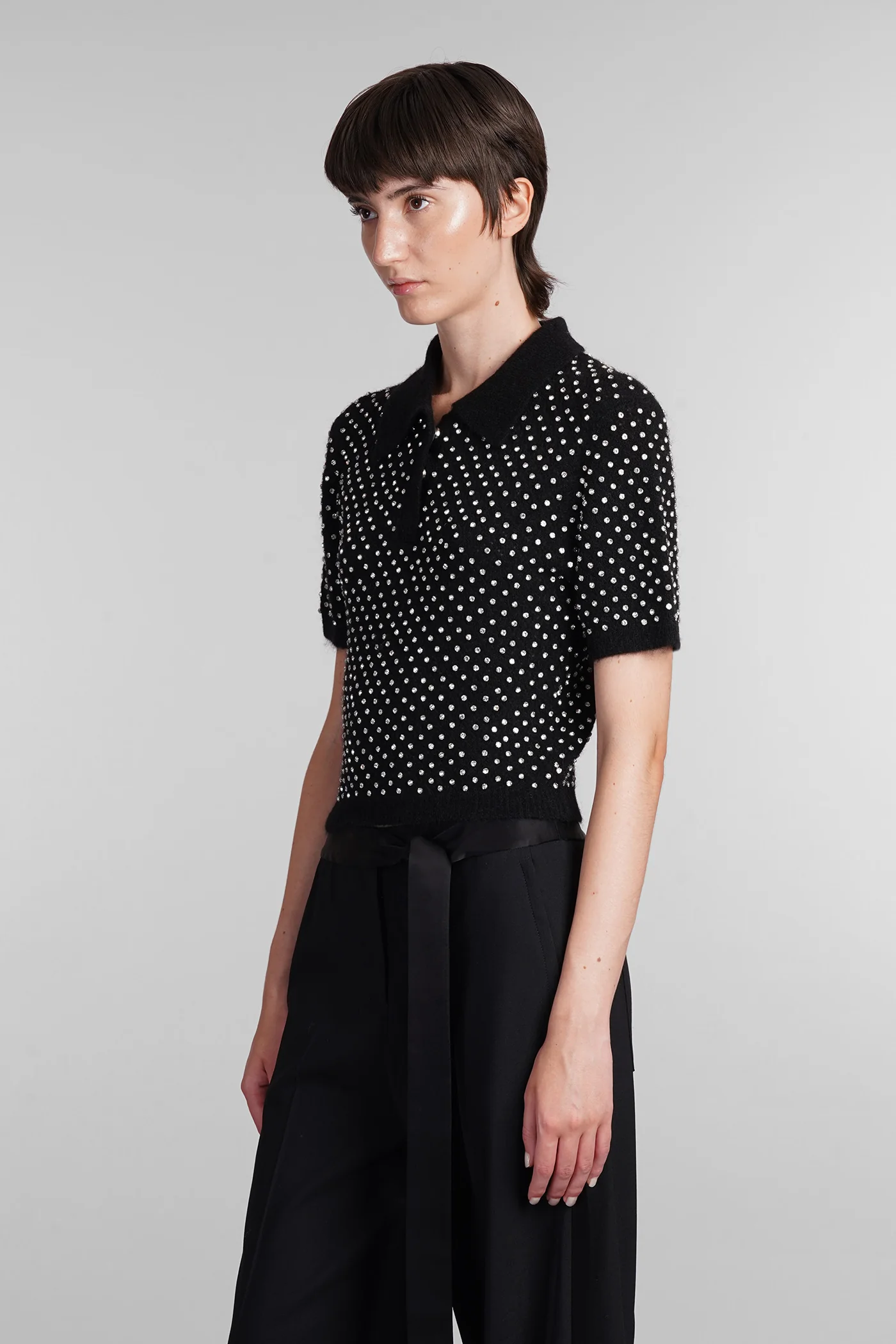 Polo in black wool - Image 4