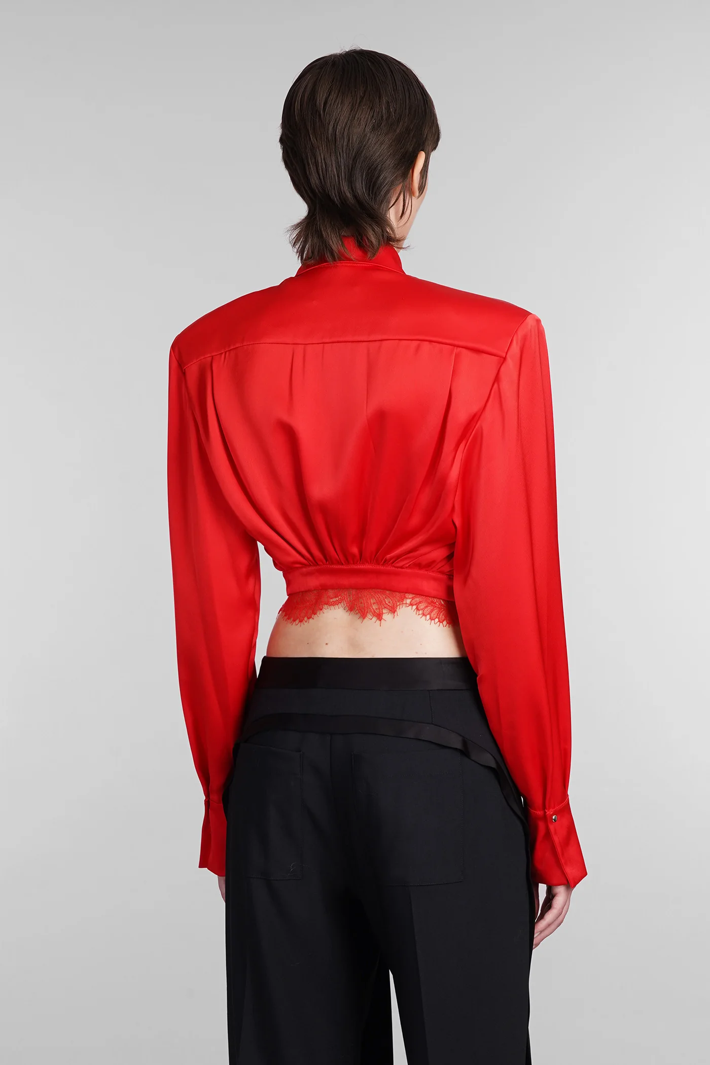 Shirt in red Triacetate - Image 3