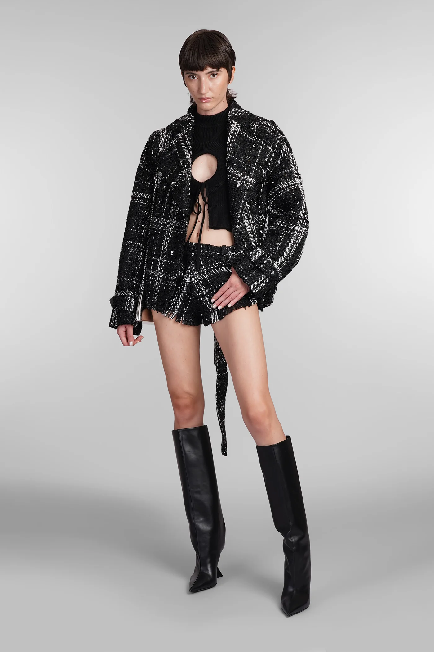Shorts in black polyester - Image 2