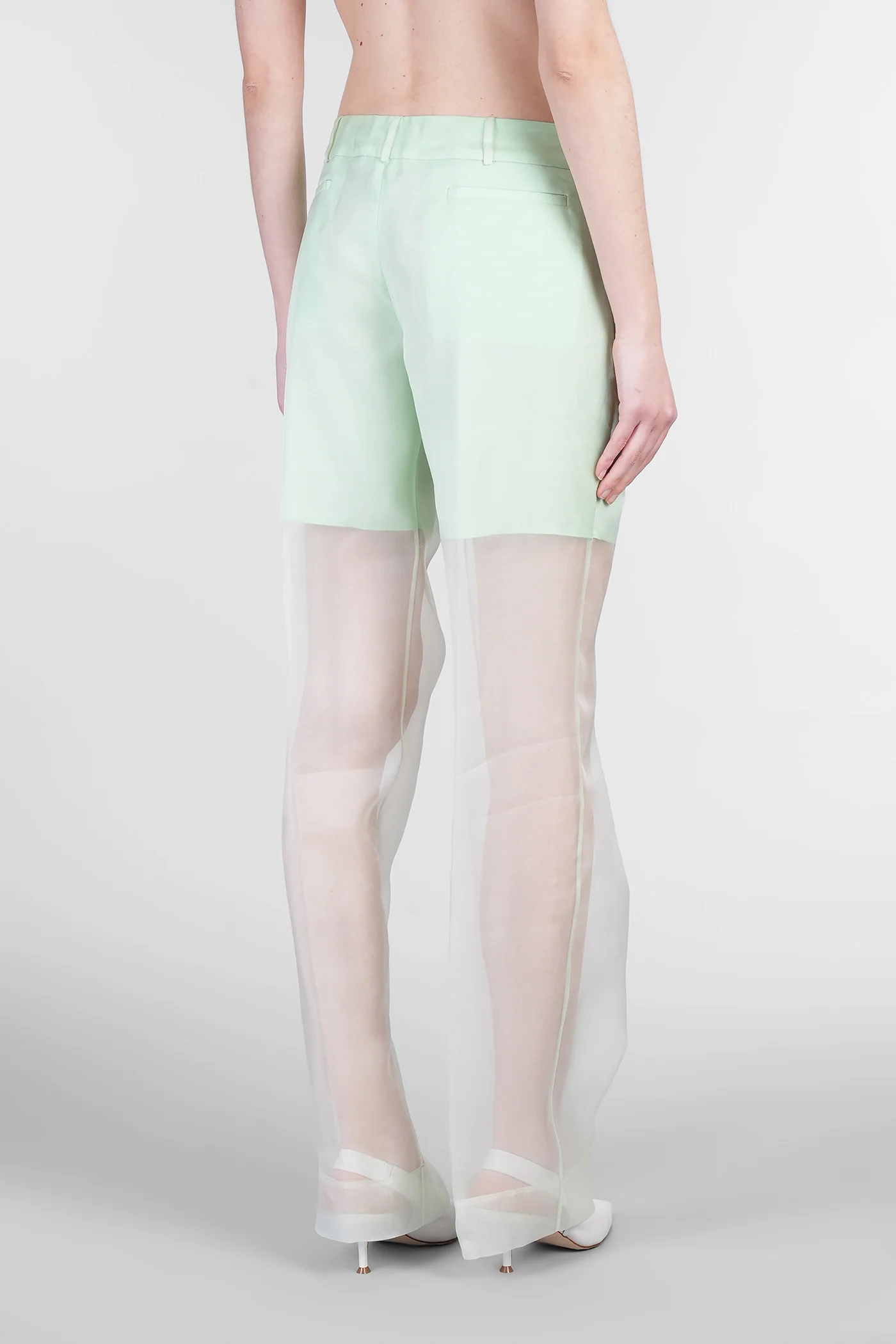 Pants in green silk - Image 3