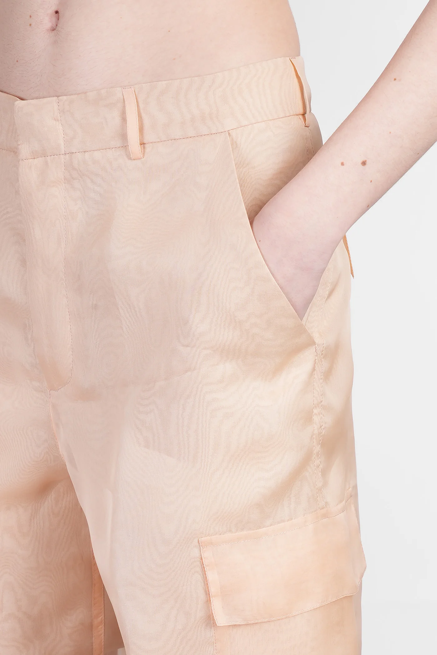 Shorts in rose-pink silk - Image 5
