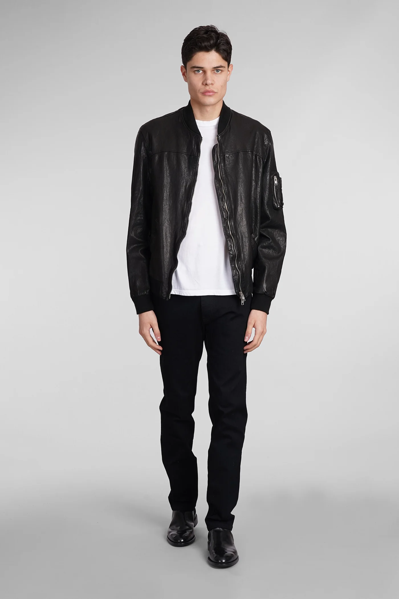 Leather jacket in black leather - Image 2